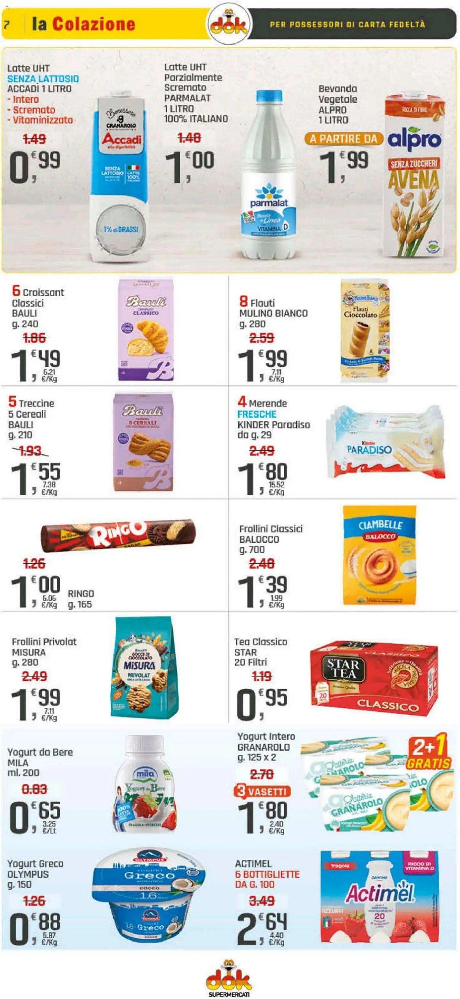 Volantino DOK del 10.04.2026 | Pagina: 7 | Prodotti: Ciambelle, Yogurt, Latte, Cocco