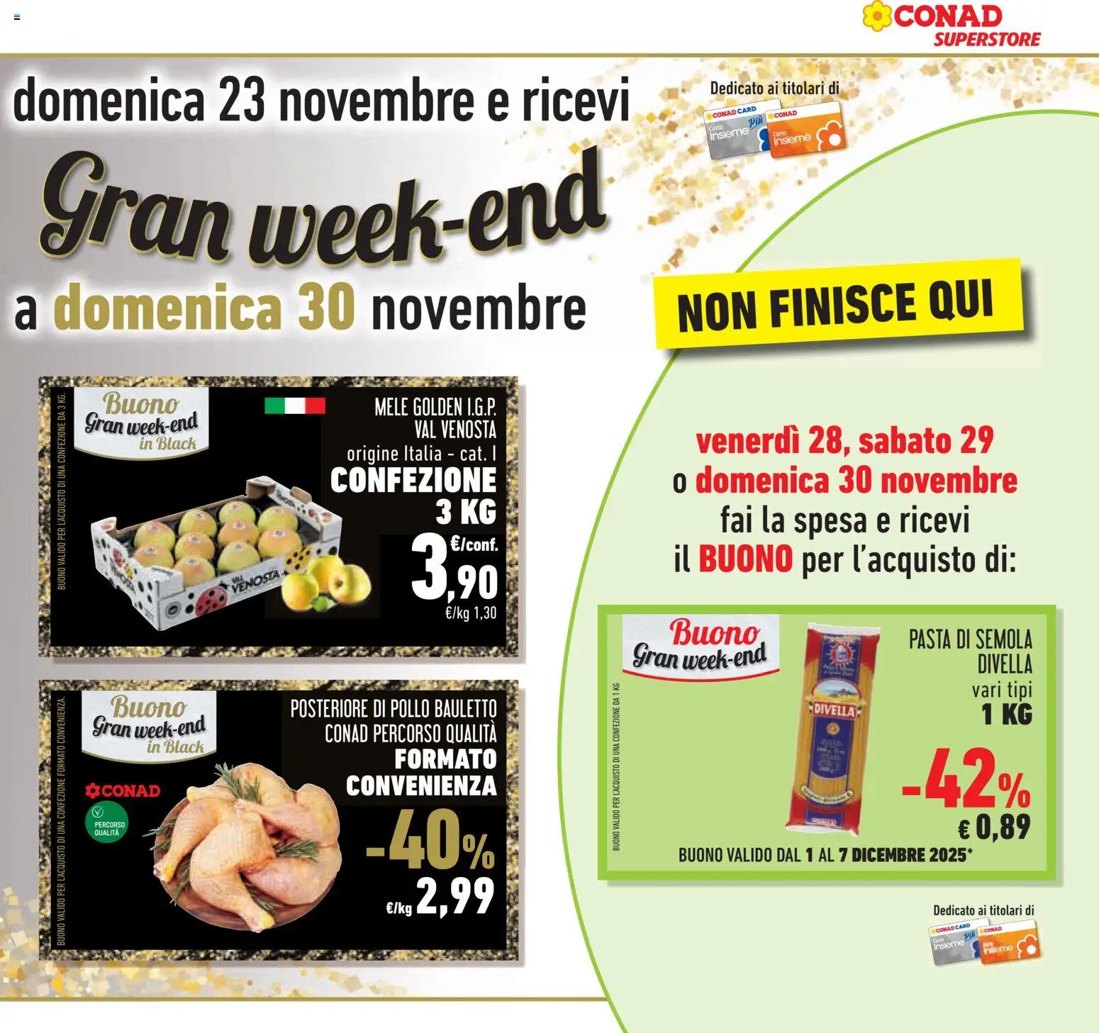Volantino Conad del 19.11.2025 | Pagina: 5 | Prodotti: Pollo, Mele, Pasta