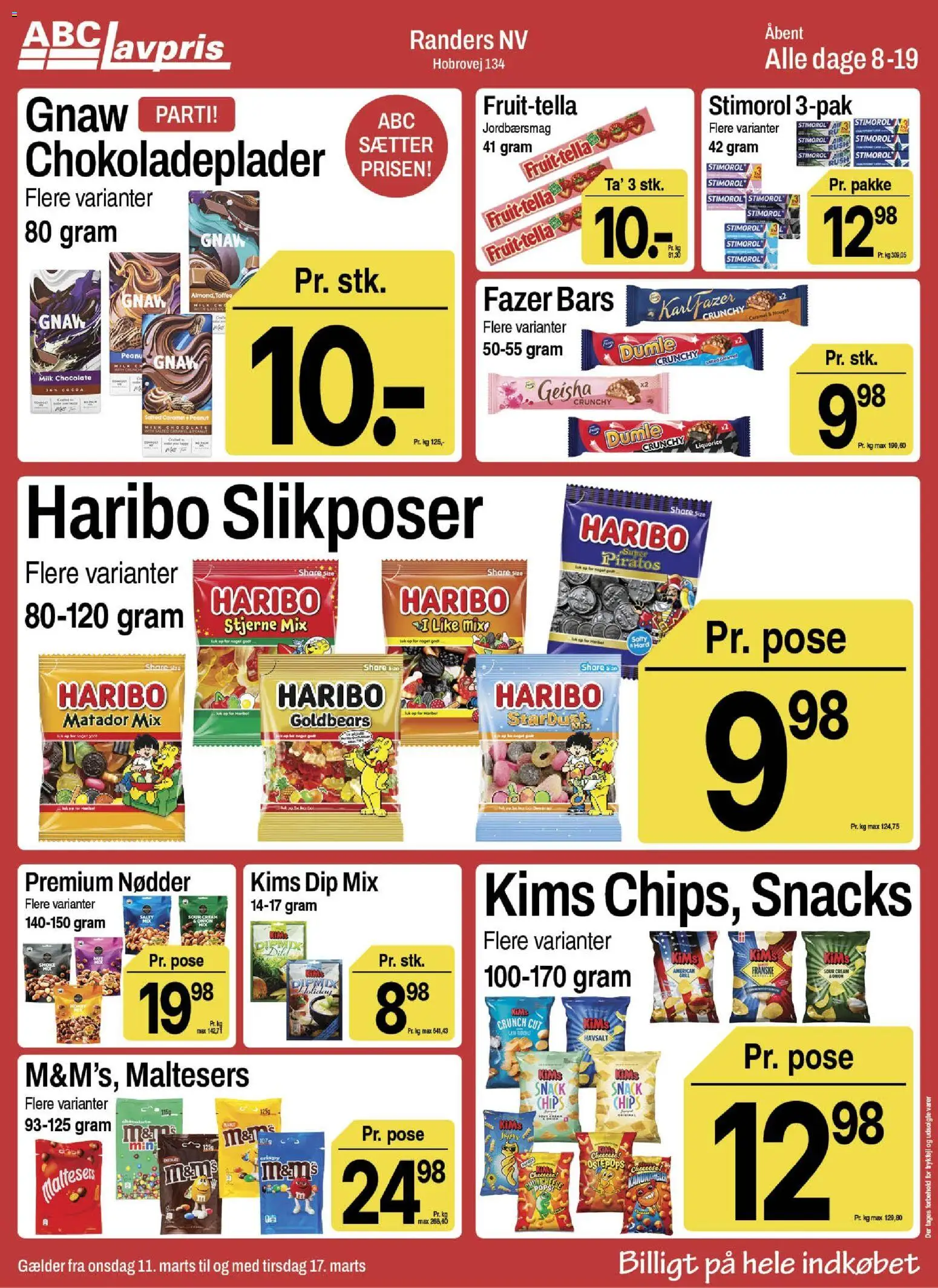 Abc Lavpris tilbudsavis – gyldig fra 11.03.2026 | Side: 10 | Produkter: Chips, Nødder