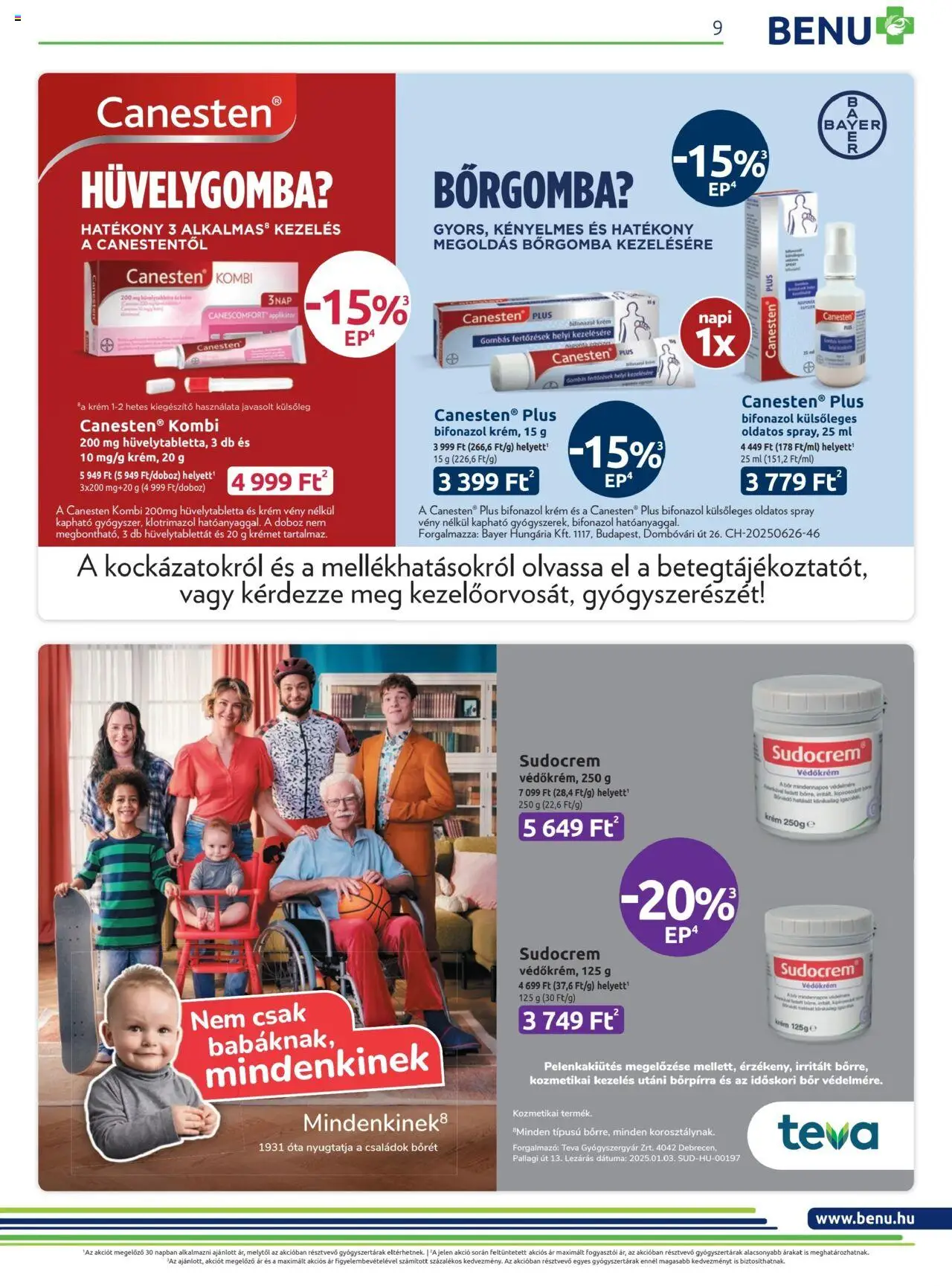 BENU Gyógyszertárak akciós ujság - amely érvényes a következő dátumtól: 01.08.2025 | Oldal: 9 | Termékek: Applikátor, Doboz, Bor