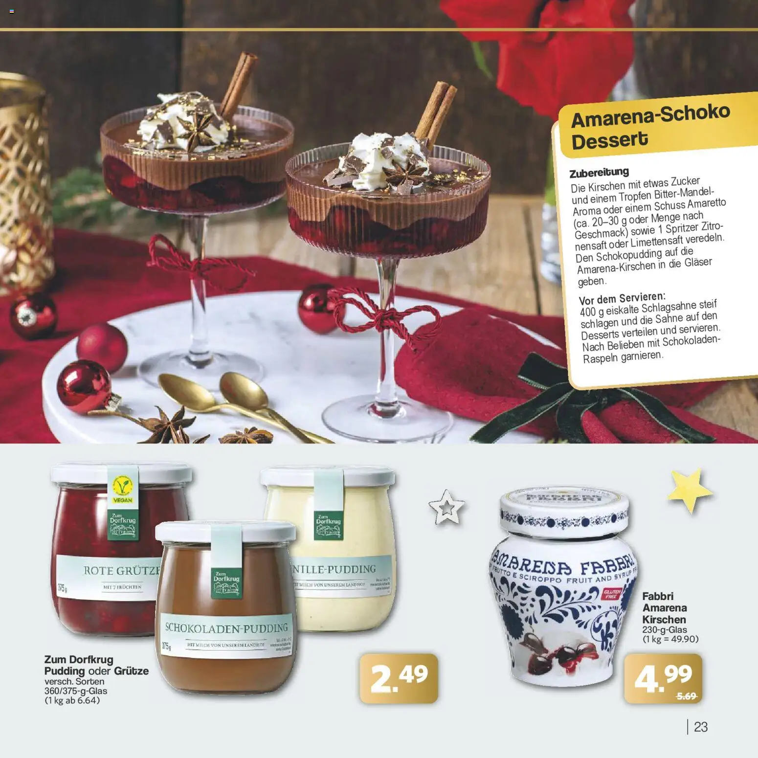 Famila Nordwest - Festliche Momente – gültig ab 24.11.2025 | Seite: 23 | Produkte: Schlagsahne, Pudding, Kirschen, Zucker
