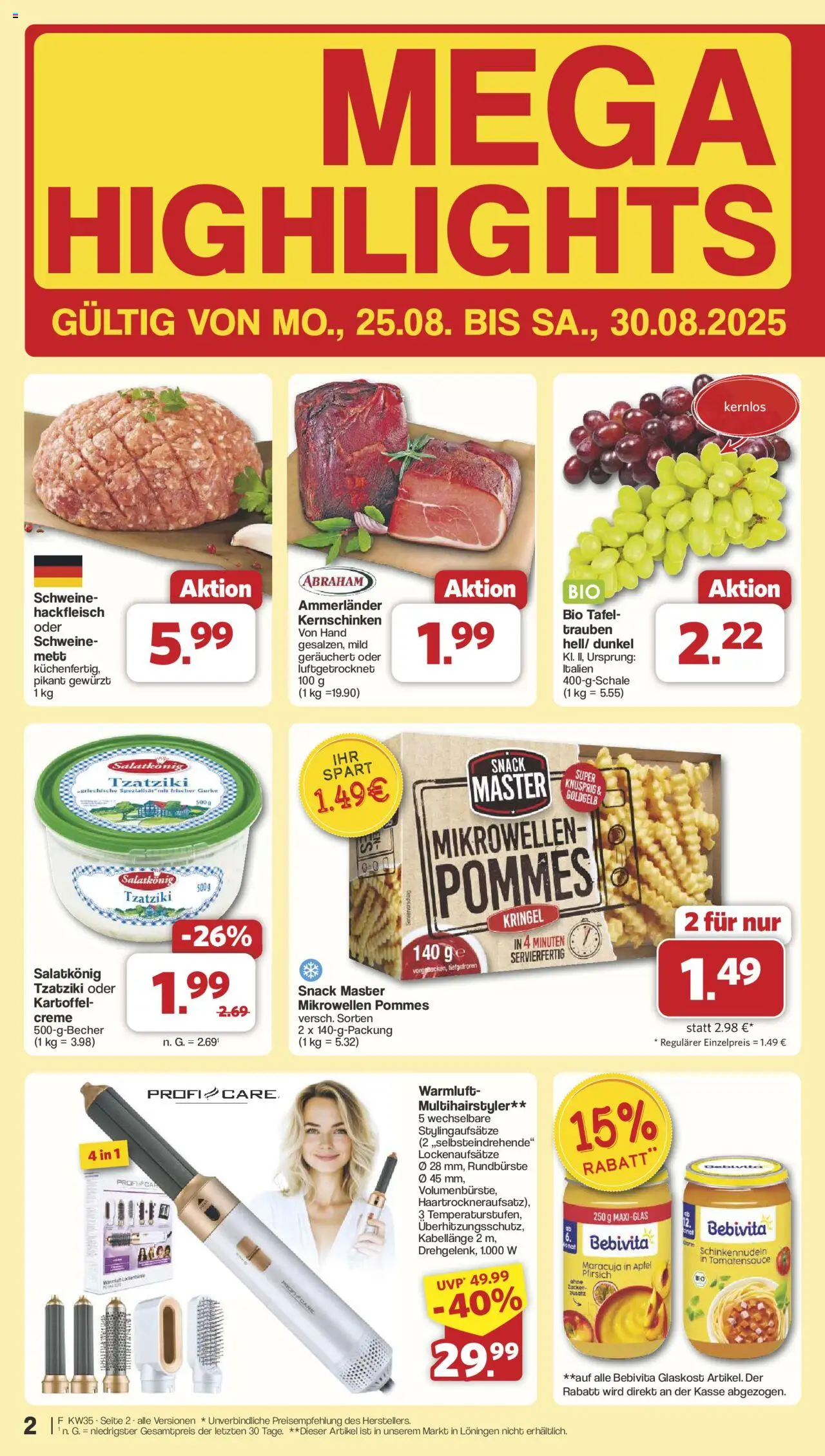 Famila Nordwest Prospekt 	 - gültig ab dem 25.08.2025 | Seite: 2 | Produkte: Äpfel, Creme, Zucker, Hackfleisch