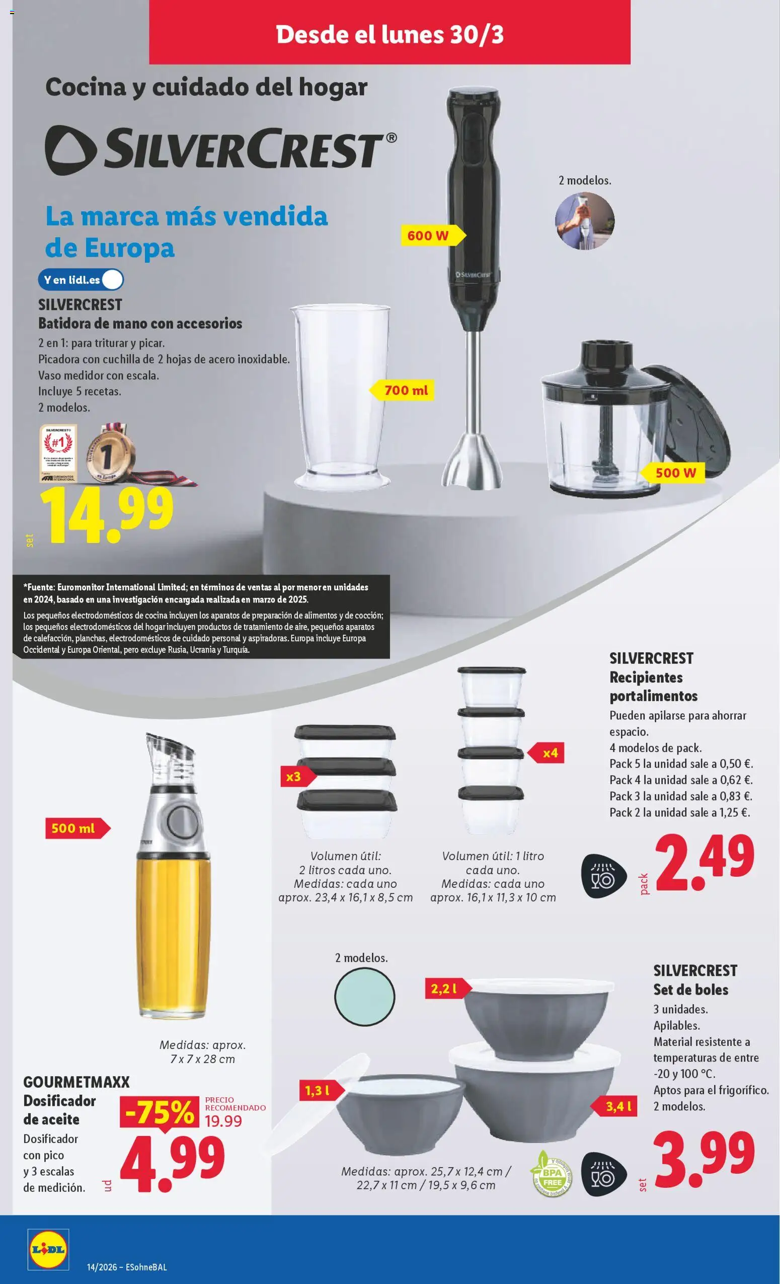Lidl folleto de bazar │ válido desde el 30.03.2026 | Página: 6 | Productos: Aceite, Cocina, Batidora, Κούβα