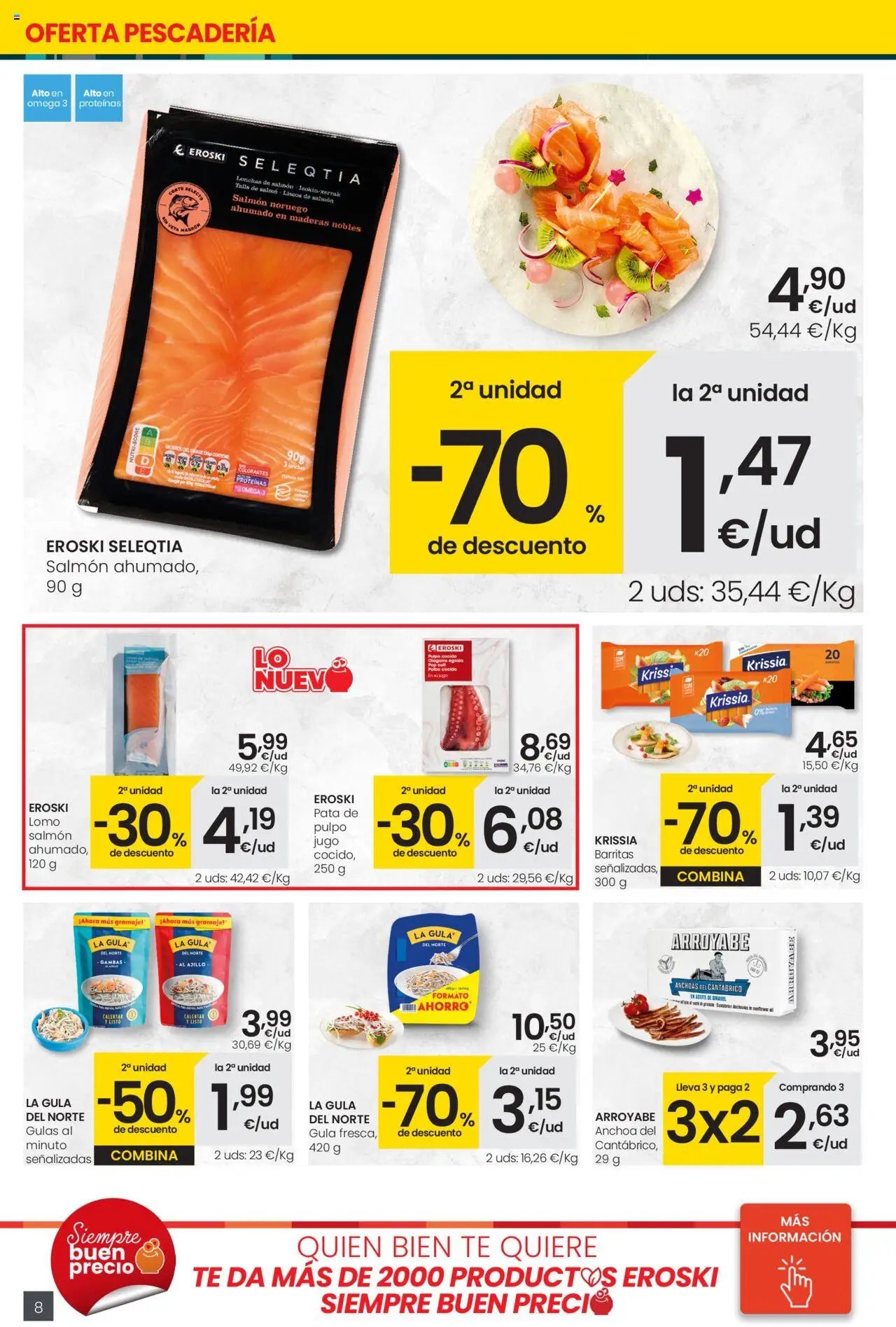 Eroski - Precio más bajo  │ válido desde el 16.10.2025 | Página: 8 | Productos: Δοχείο φοντί, Jugo, Té, Aceite de girasol