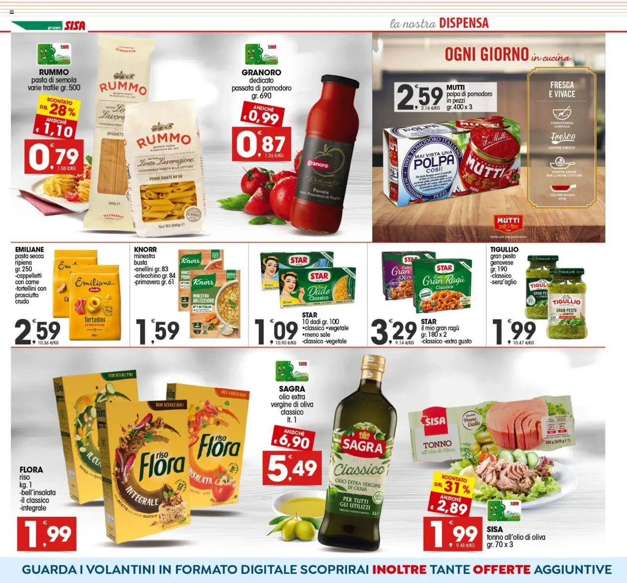 Volantino SISA del 23.09.2025 | Pagina: 6 | Prodotti: Sale, Prosciutto, Passata di pomodoro, Olio extra vergine