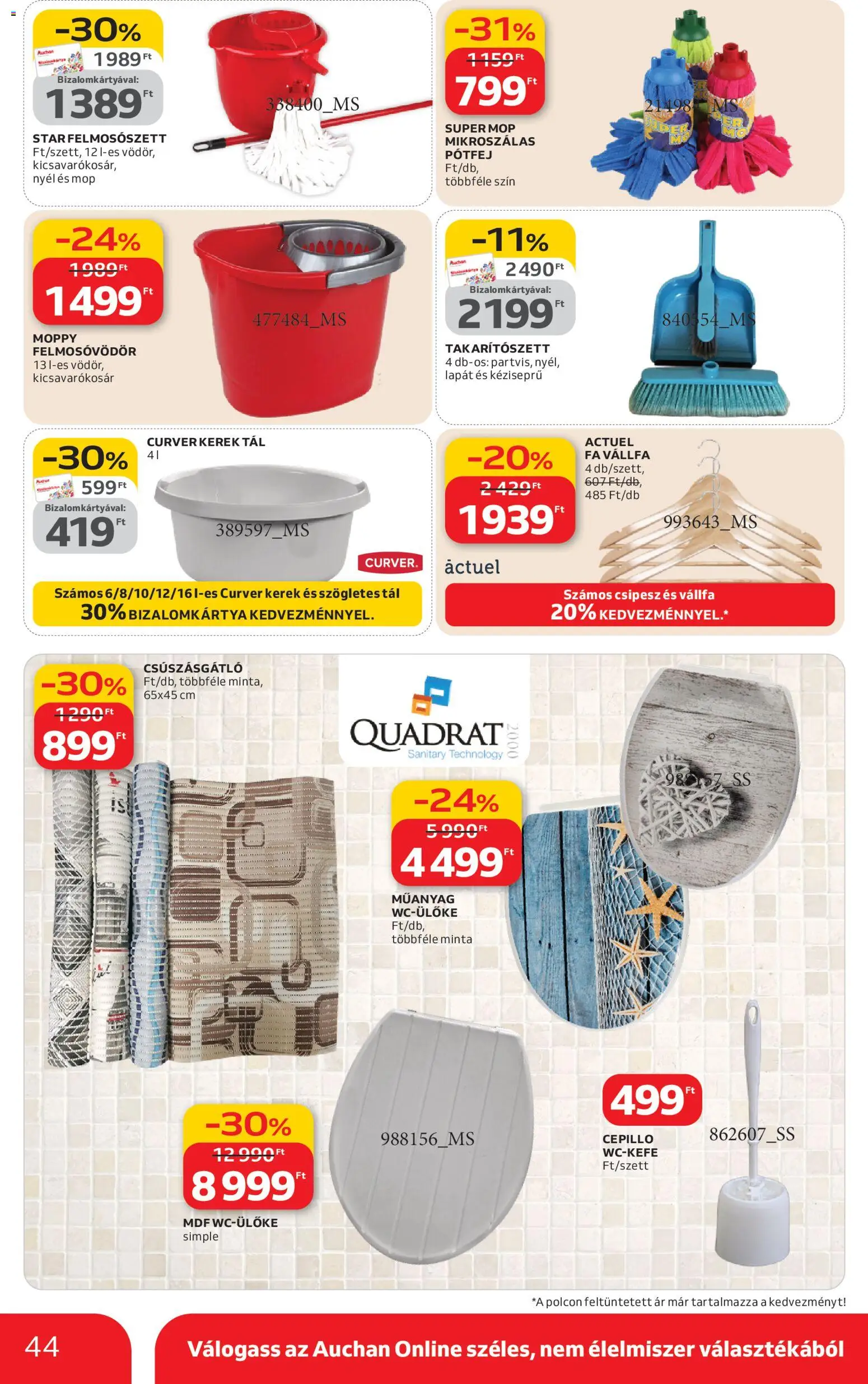 Auchan akciós ujság - amely érvényes a következő dátumtól: 19.02.2026 | Oldal: 44 | Termékek: Vállfa