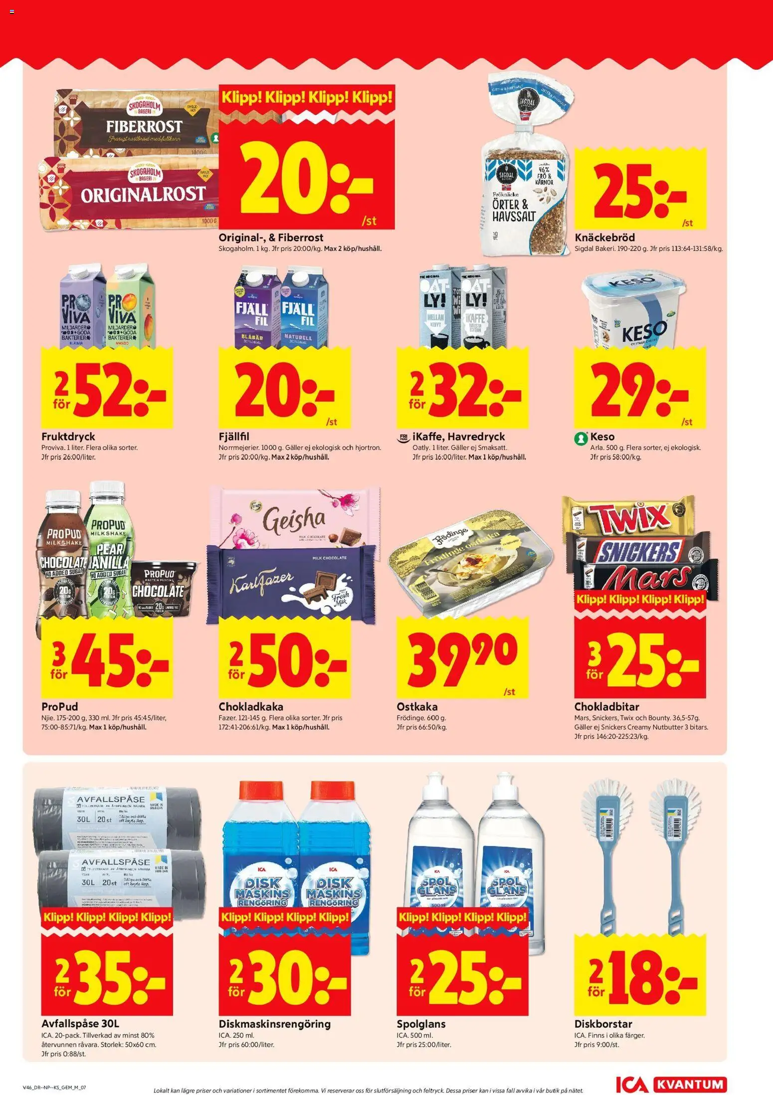 ICA Kvantum reklamblad aktuell från 10.11.2025 | Sida: 7 | Produkter: Knäckebröd, Havredryck, Kaffe, Keso