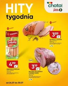 Chata Polska Gazetka od 24.07.2025 | Strona: 2 | Produkty: Parówki sokoliki, Parówki, Szynka, Boczek