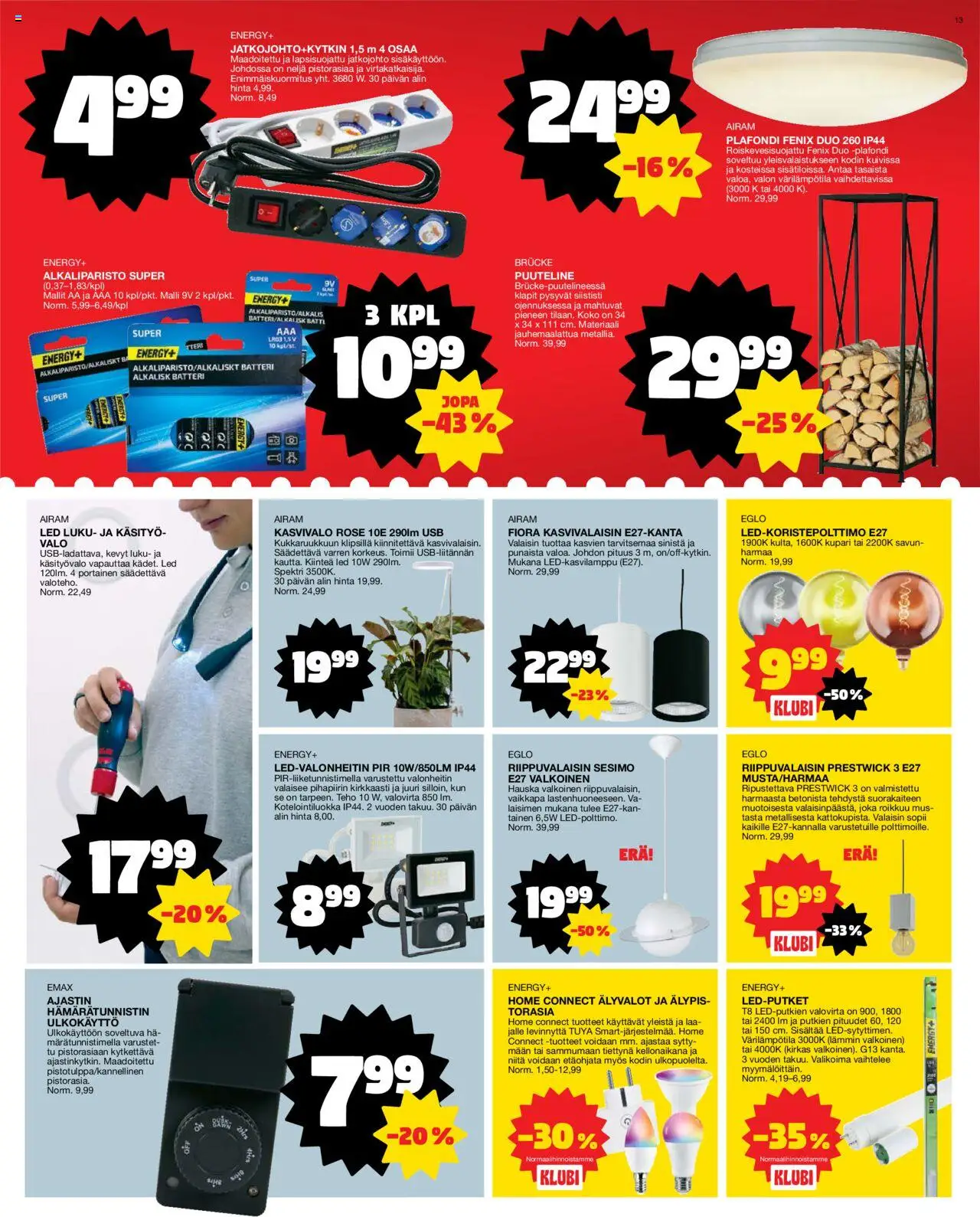 Tokmanni tarjoukset – voimassa 06.10.2025 alkaen | Sivu: 13 | Tuotteet: USB, Jatkojohto, Älyvalot