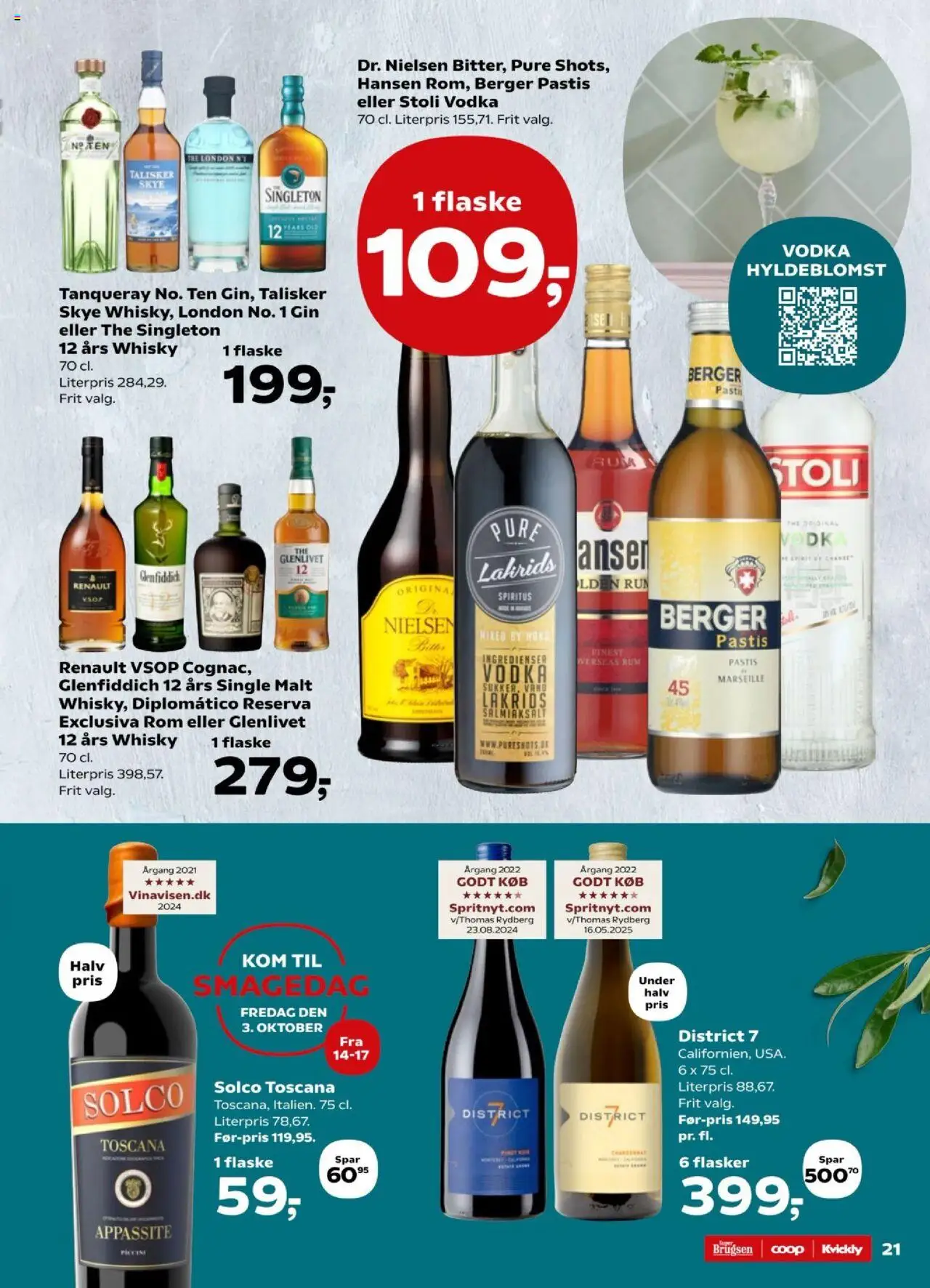 Super Brugsen tilbudsavis – gyldig fra 03.10.2025 | Side: 22 | Produkter: Gin, Vodka, Lakrids, Rom