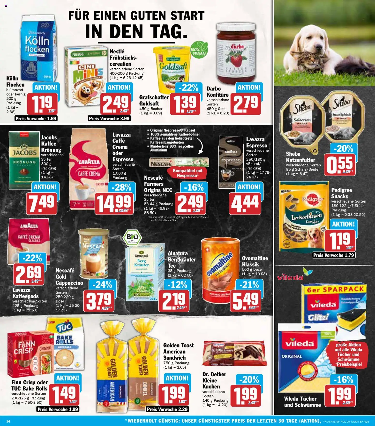 AEZ Prospekt 	 – gültig ab 19.01.2026 | Seite: 14 | Produkte: Lavazza, Kaffeepads, Toast, Kuchen