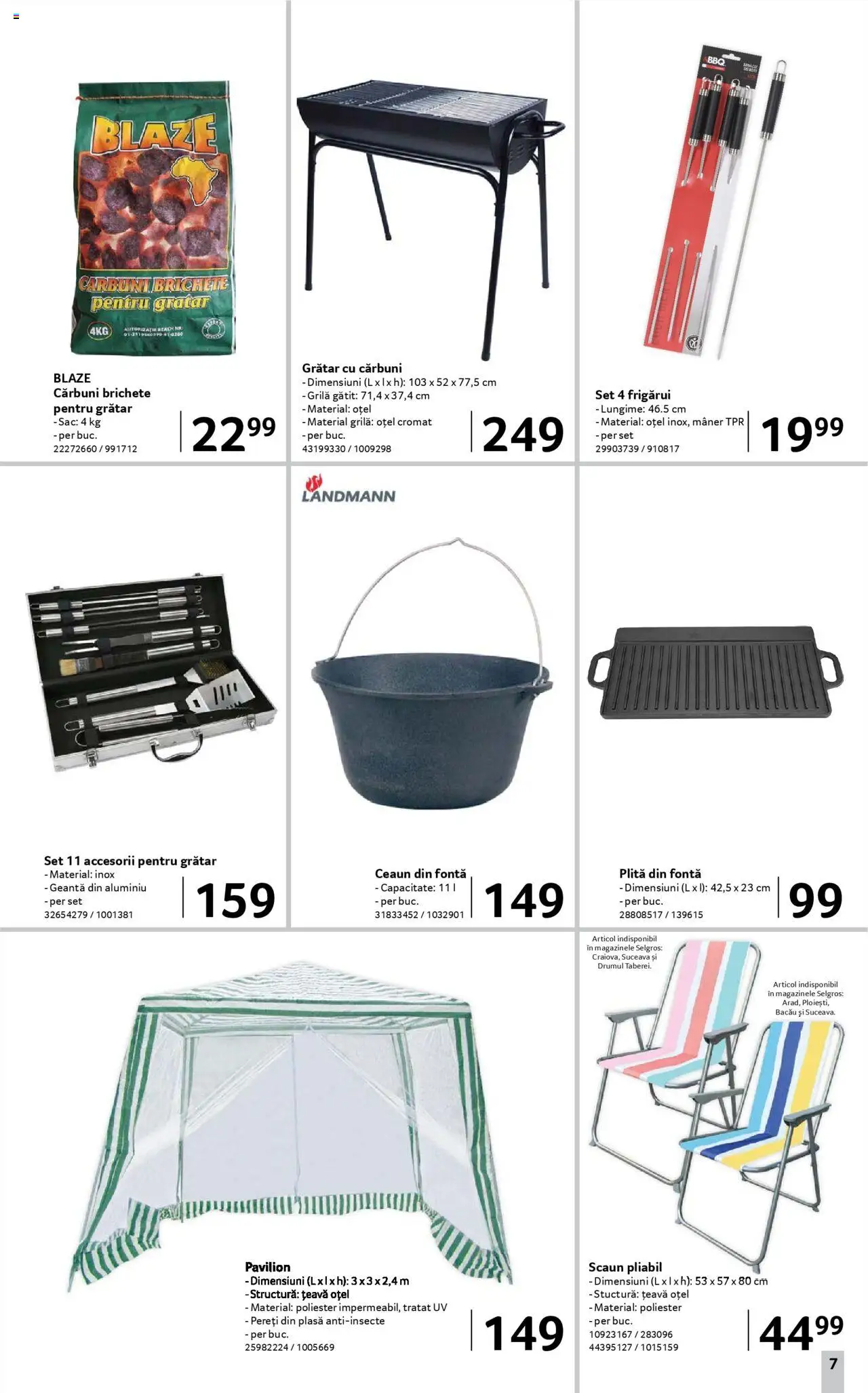 Catalog Selgros - Nonfood – valabil de la 08.08.2025 | Pagină: 7 | Produse: Plită, Grătar, Mâner, Pavilion