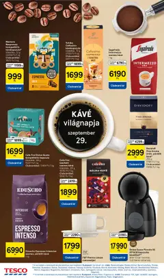 Tesco akciós ujság - amely érvényes a következő dátumtól: 25.09.2025 | Oldal: 8 | Termékek: Nescafé, Kávékapszula, Kávéfőző, Kávé