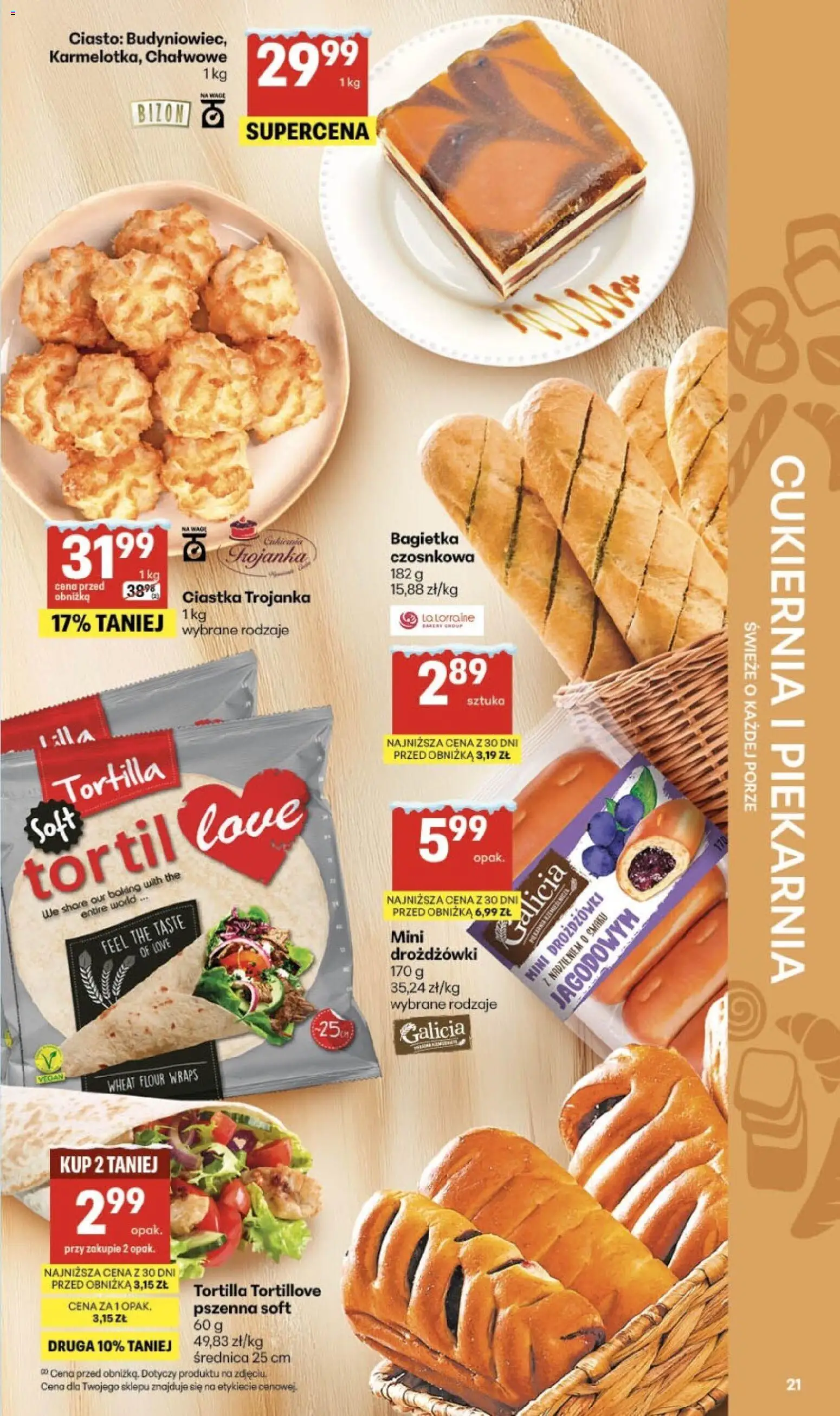 Delikatesy Centrum Gazetka od 15.01.2026 | Strona: 21 | Produkty: Ciasto, Tortilla, Ciastka, Drożdżówki
