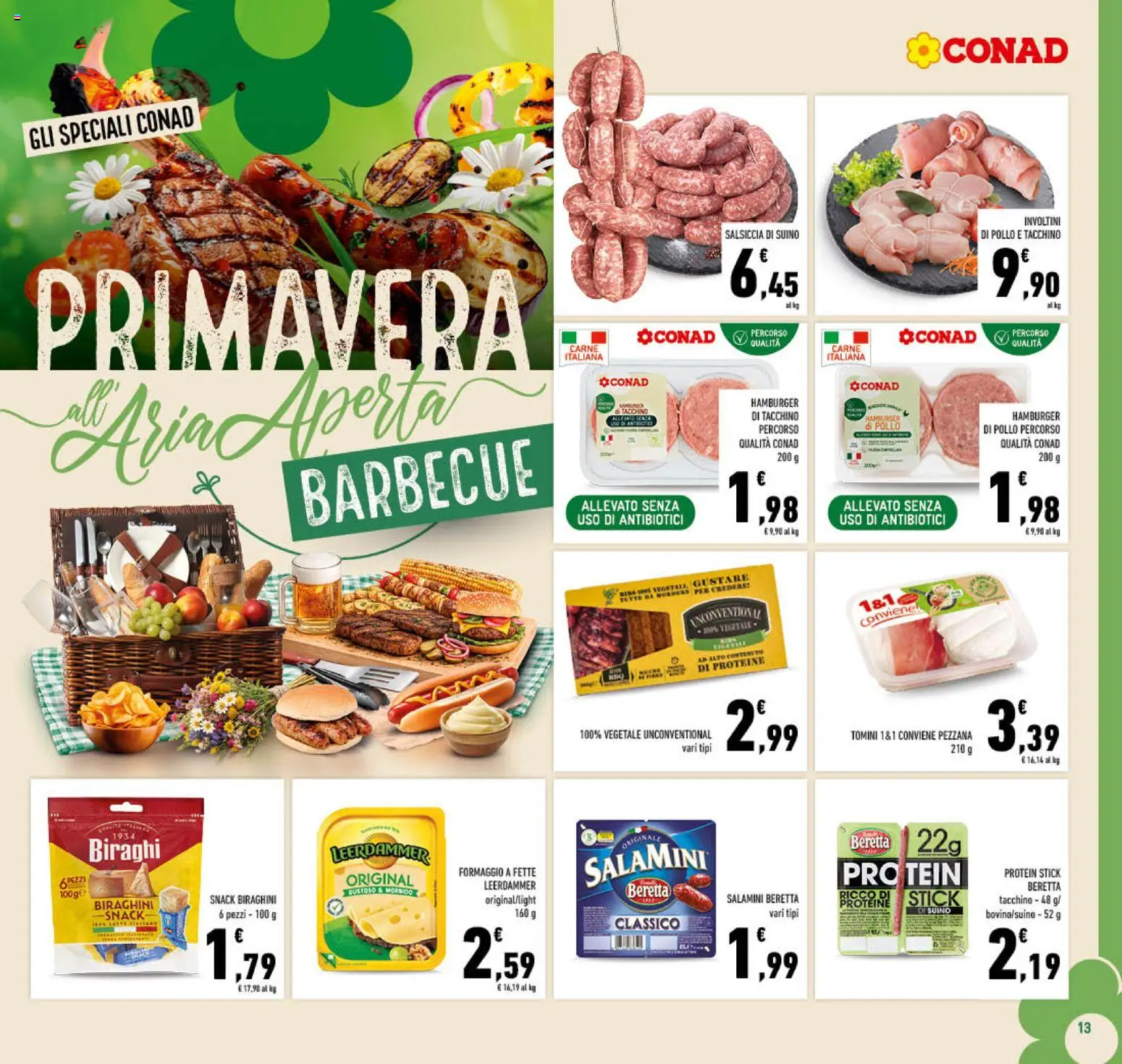 Volantino Conad del 22.04.2026 | Pagina: 13 | Prodotti: Suino, Tacchino, Barbecue, Salsiccia