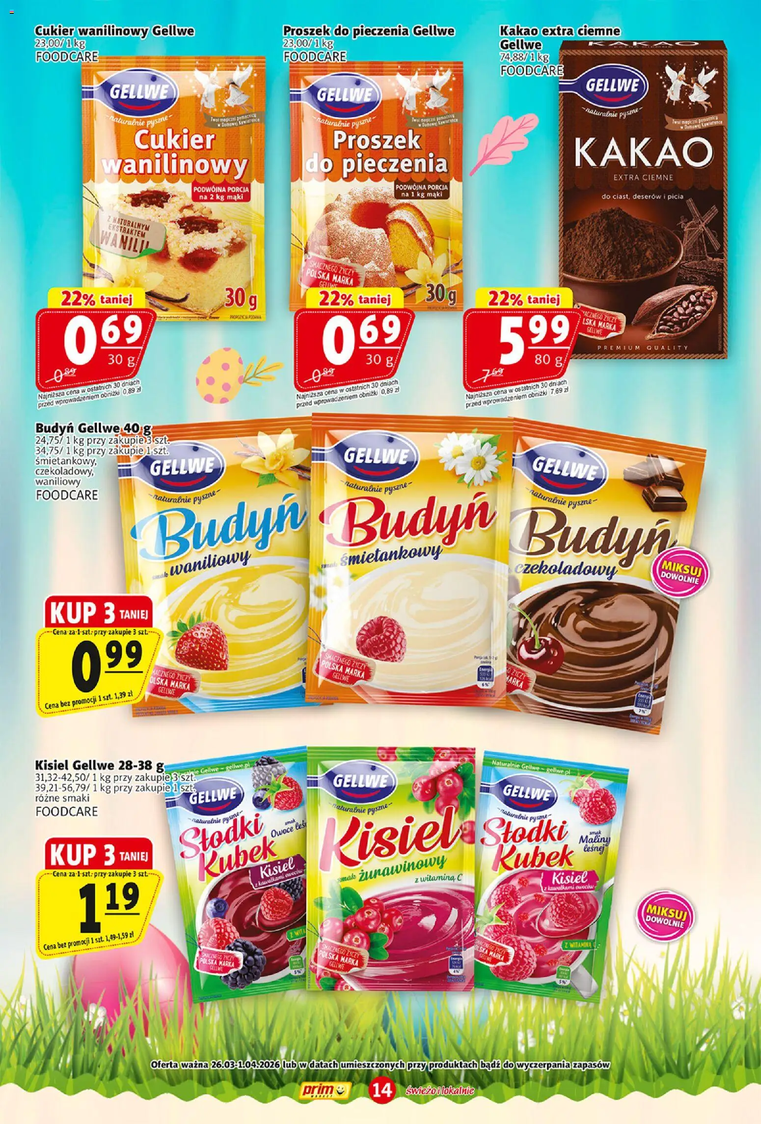 Prim Market gazetka od 26.03.2026 | Strona: 14 | Produkty: Mak, Kakao, Cukier wanilinowy, Owoce