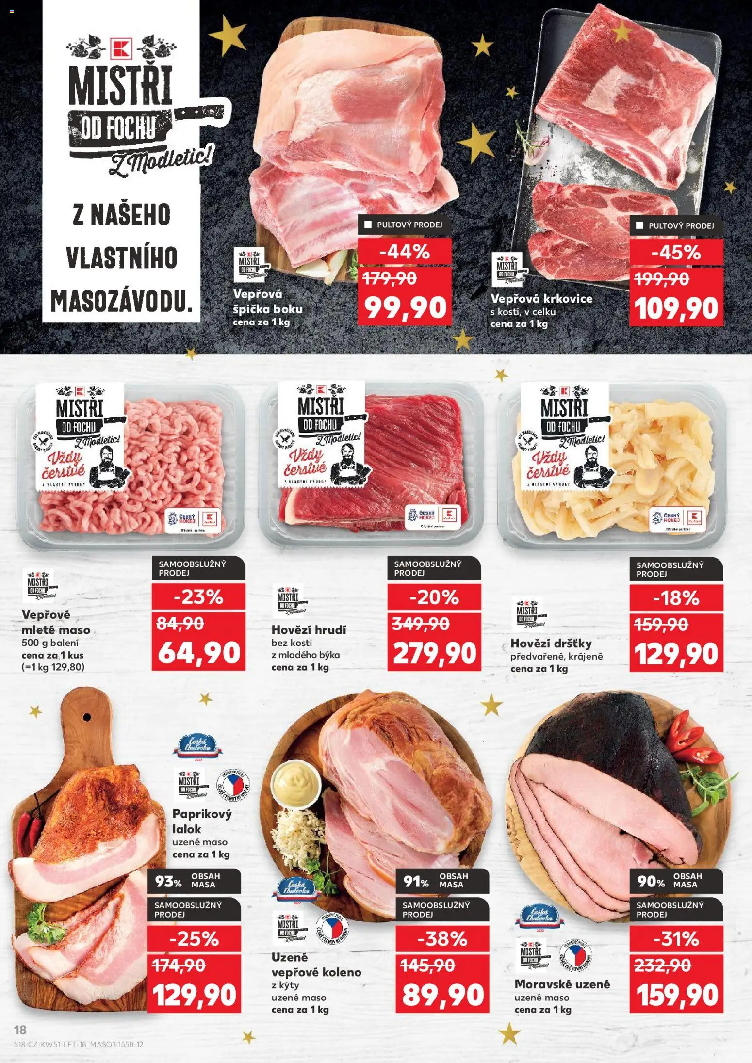Kaufland leták od 17.12.2025 | Strana: 18 | Produkty: Hovězí, Mleté maso, Maso, Vepřová krkovice