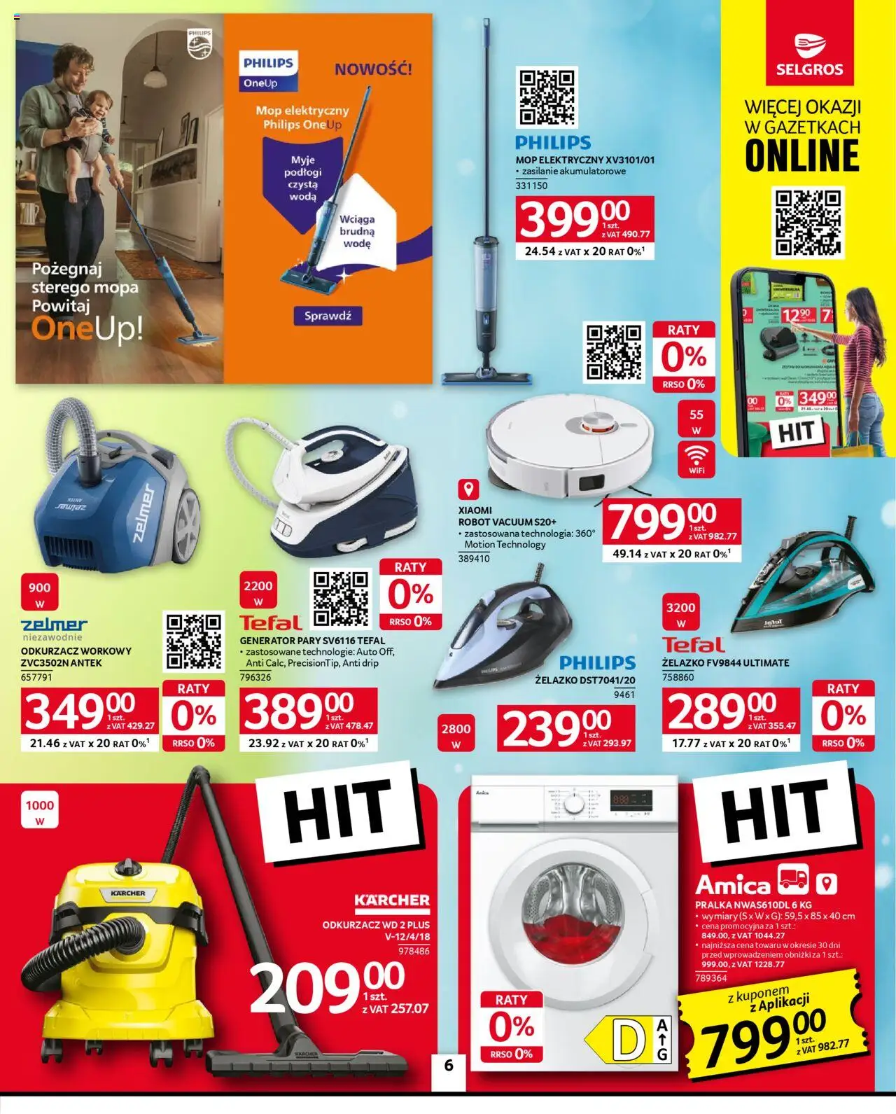 Selgros cash&carry Gazetka - Oferta przemysłowa od 14.08.2025 | Strona: 8 | Produkty: Pralka, Odkurzacz, Tefal, Woda