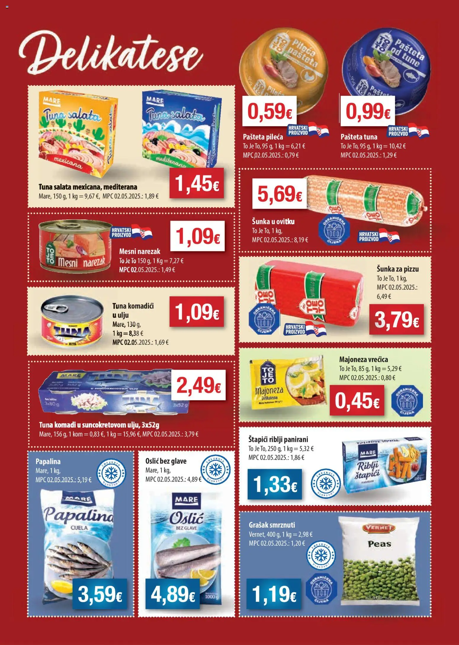 Bakmaz katalog | vrijedi od 21.01.2026 | Stranica: 4 | Proizvodi: Narezak, Majoneza, Oslić, Tuna