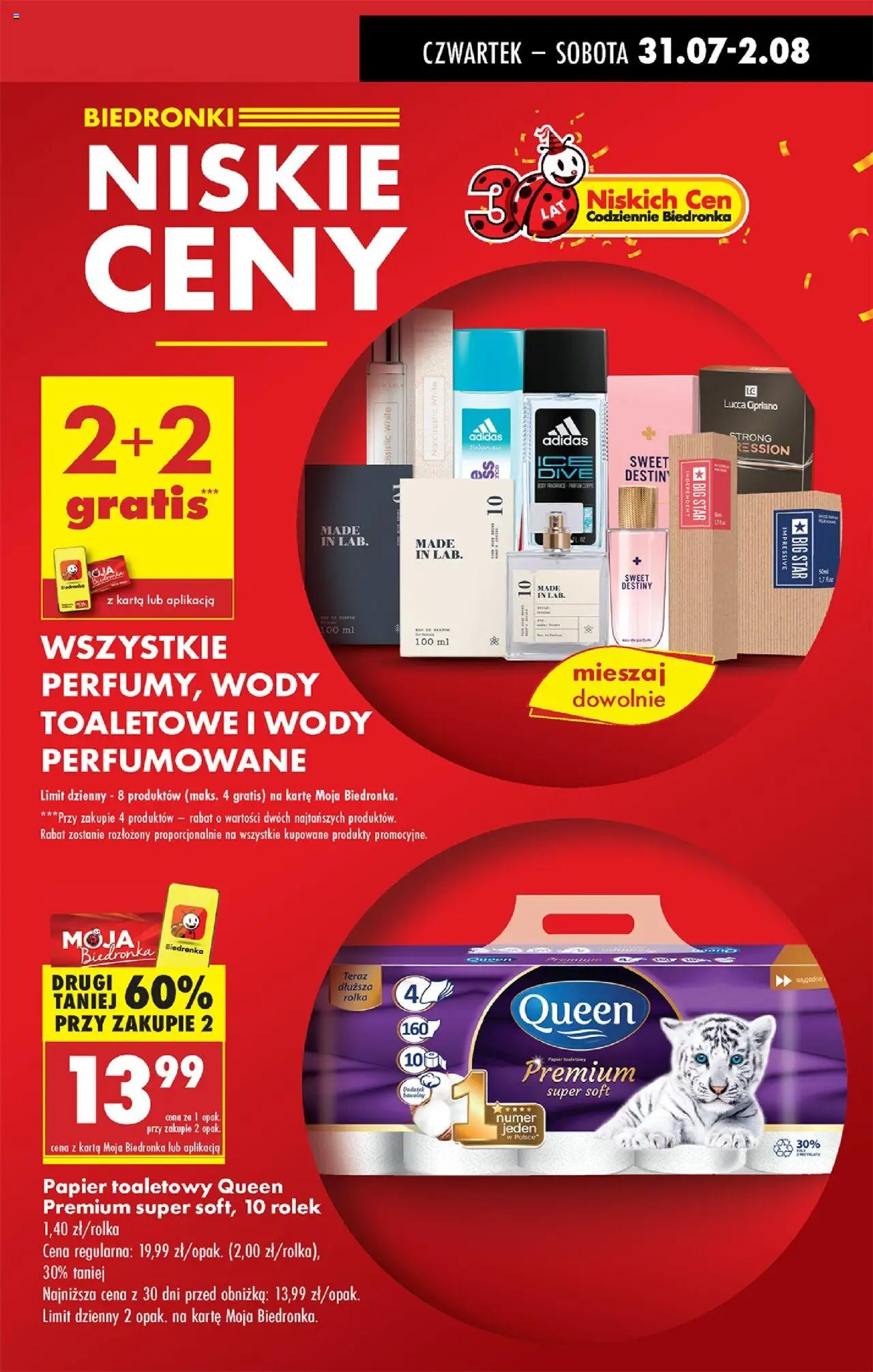 Biedronka gazetka - Oferta W tym tygodniu od 31.07.2025 | Strona: 23 | Produkty: Papier toaletowy queen, Karta, Papier toaletowy