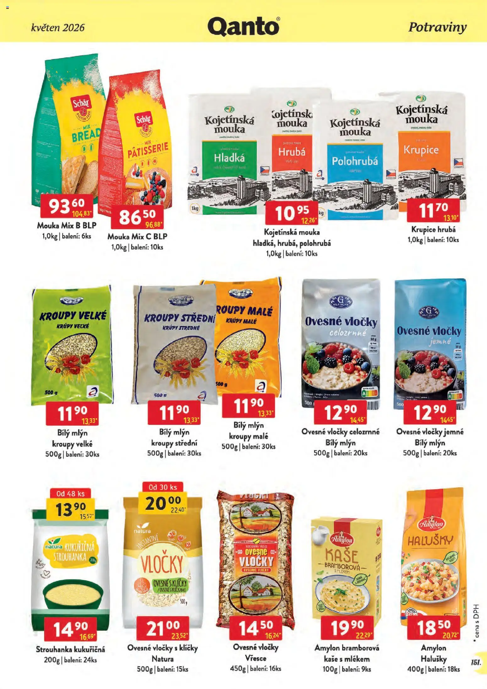 Astur & Qanto leták - Velkoobchod 05/2026 od 01.05.2026 | Strana: 151 | Produkty: Krupice, Vločky, Strouhanka, Kroupy