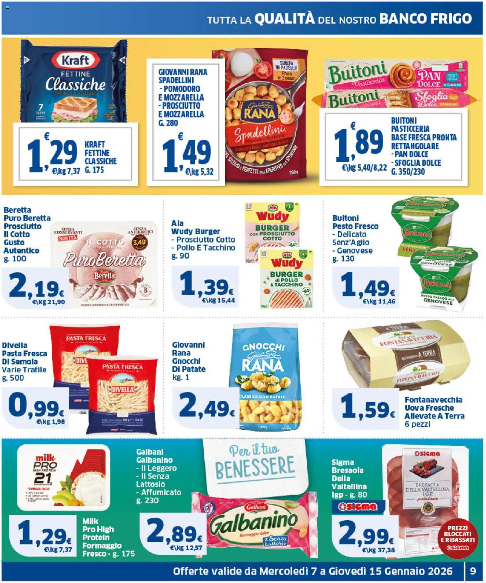 Volantino SIGMA del 07.01.2026 | Pagina: 9 | Prodotti: Prosciutto Cotto, Pollo, Pesto, Gnocchi