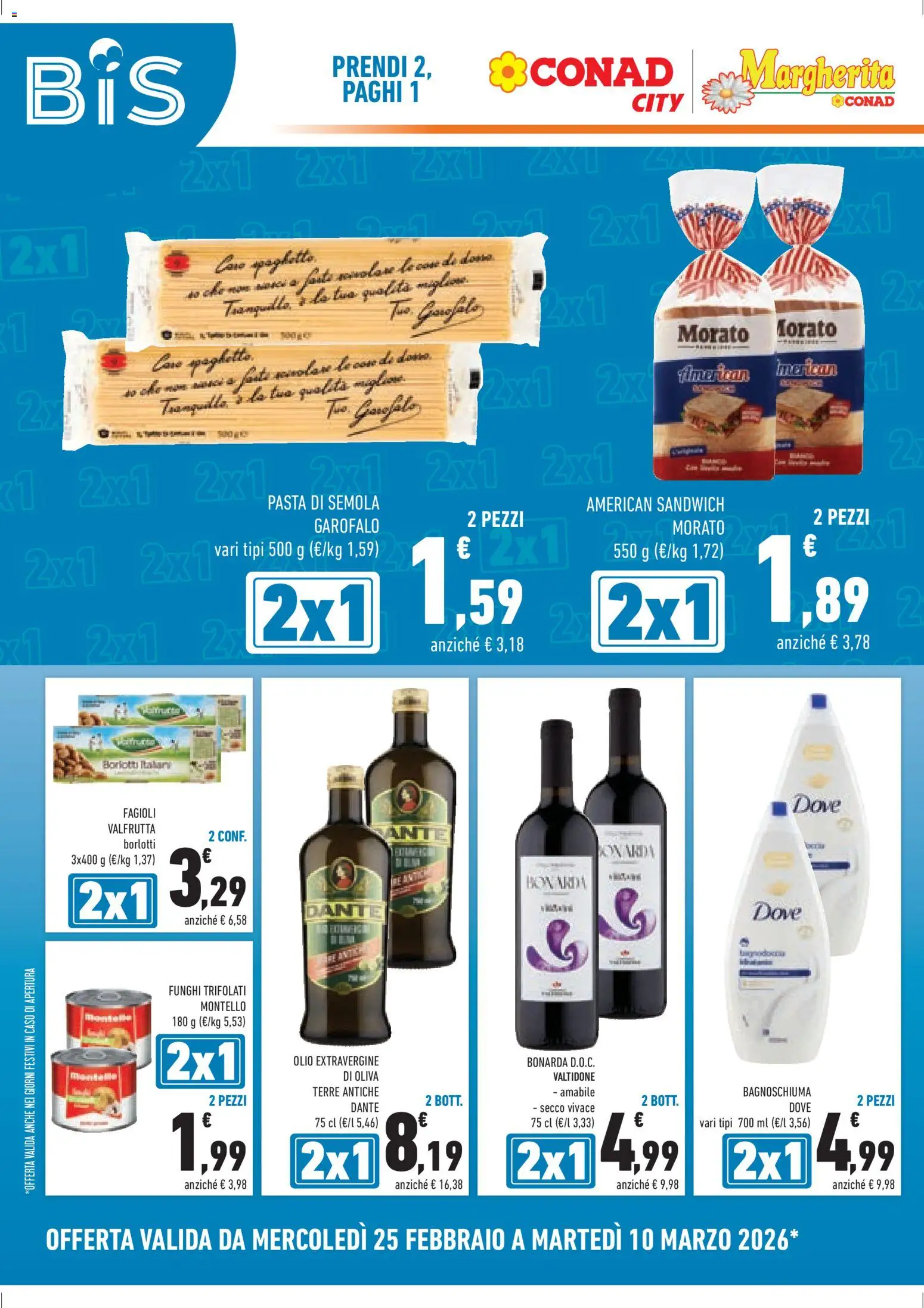 Volantino Conad del 25.02.2026 | Pagina: 4 | Prodotti: Fagioli, Olive, Pasta, Feta