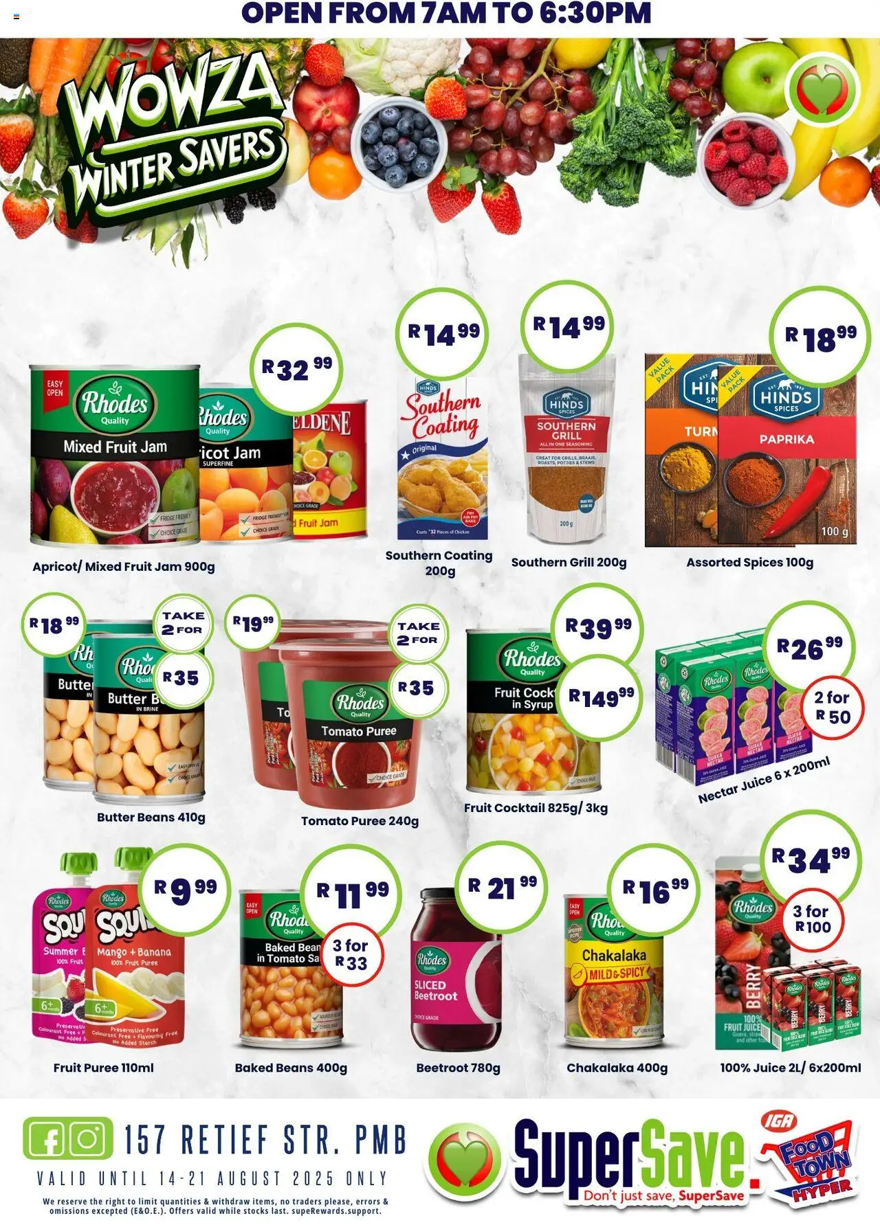 Super Save Specials │ valid from 14.08.2025 | Page: 36 | Products: Beans, Fridge, Preservative, Mango