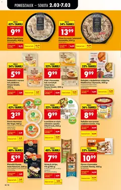 Pogląd oferty "Pizza kurczak i pieczarki Donatello, 600 g, Pizza kurczak i pieczarki, 600 g" - ważna od 02.03.2026 | Strona: 56 | Produkty: Pieczarki, Kapary, Pesto, Suszone pomidory