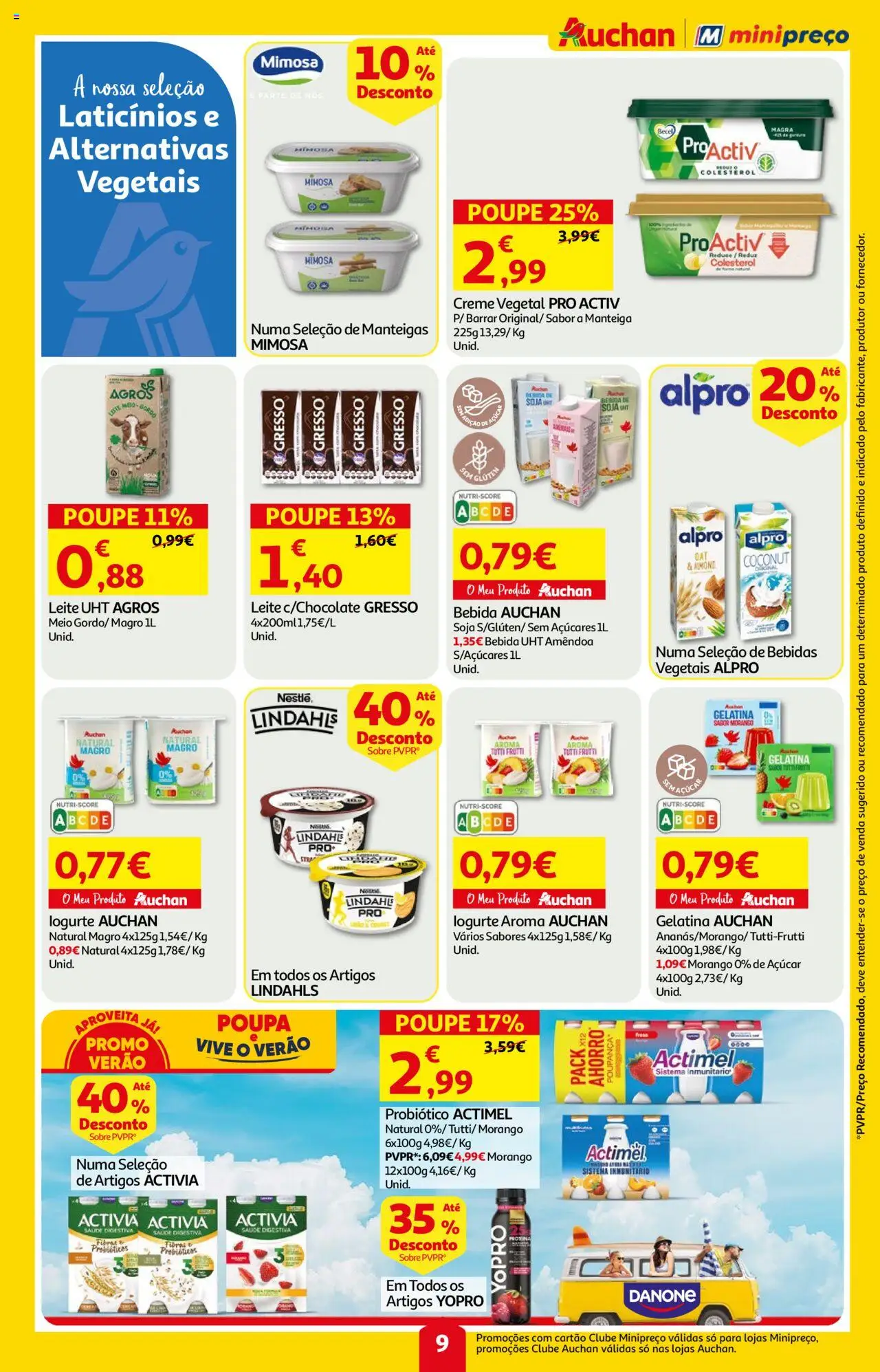 Auchan folheto │ válido de 14.08.2025 | Página: 9 | Produtos: Soja, Probióticos, Leite, Bebida