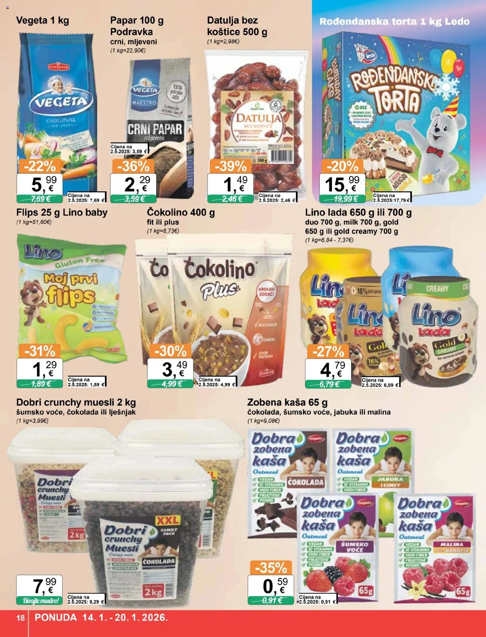 KTC katalog | vrijedi od 14.01.2026 | Stranica: 18 | Proizvodi: Flips, Čokolada, Lješnjak, Vegeta