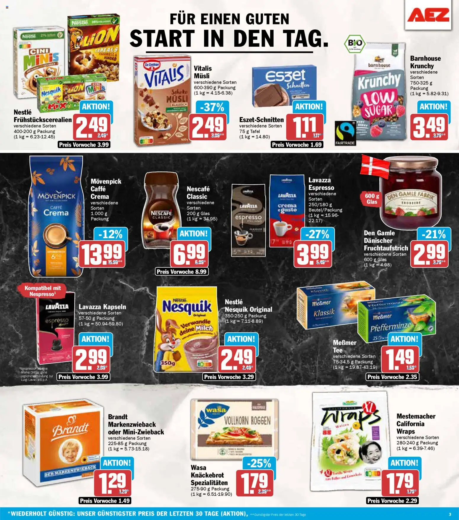AEZ Prospekt 	 – gültig ab 05.01.2026 | Seite: 3 | Produkte: Musli, Lavazza, Nescafe, Nesquik