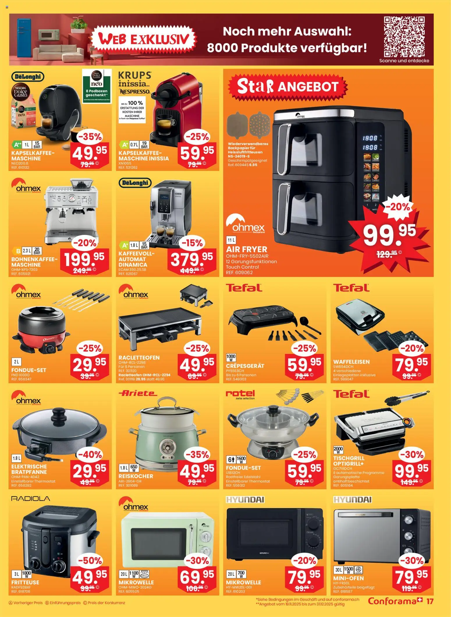 Conforama Aktionen Super Sale – gültig ab 17.12.2025 | Seite: 17 | Produkte: Kaffee, Waffeleisen, Fritteuse, Mikrowelle