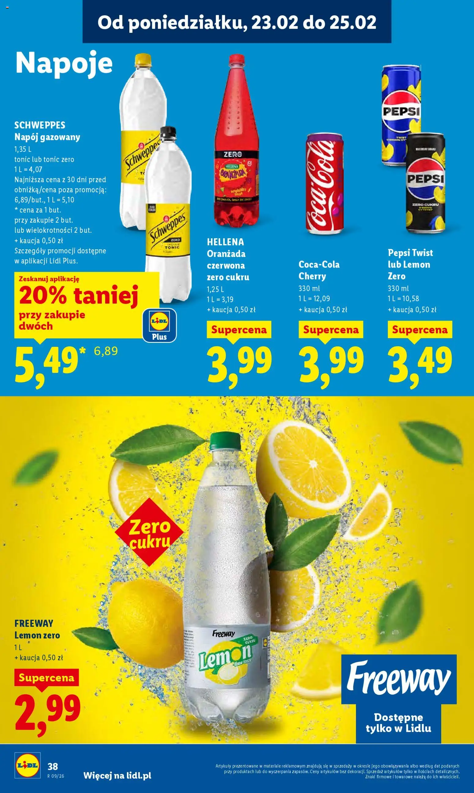Lidl Polsko leták od 23.02.2026 | Strana: 38 | Produkty: Pepsi, Tonic