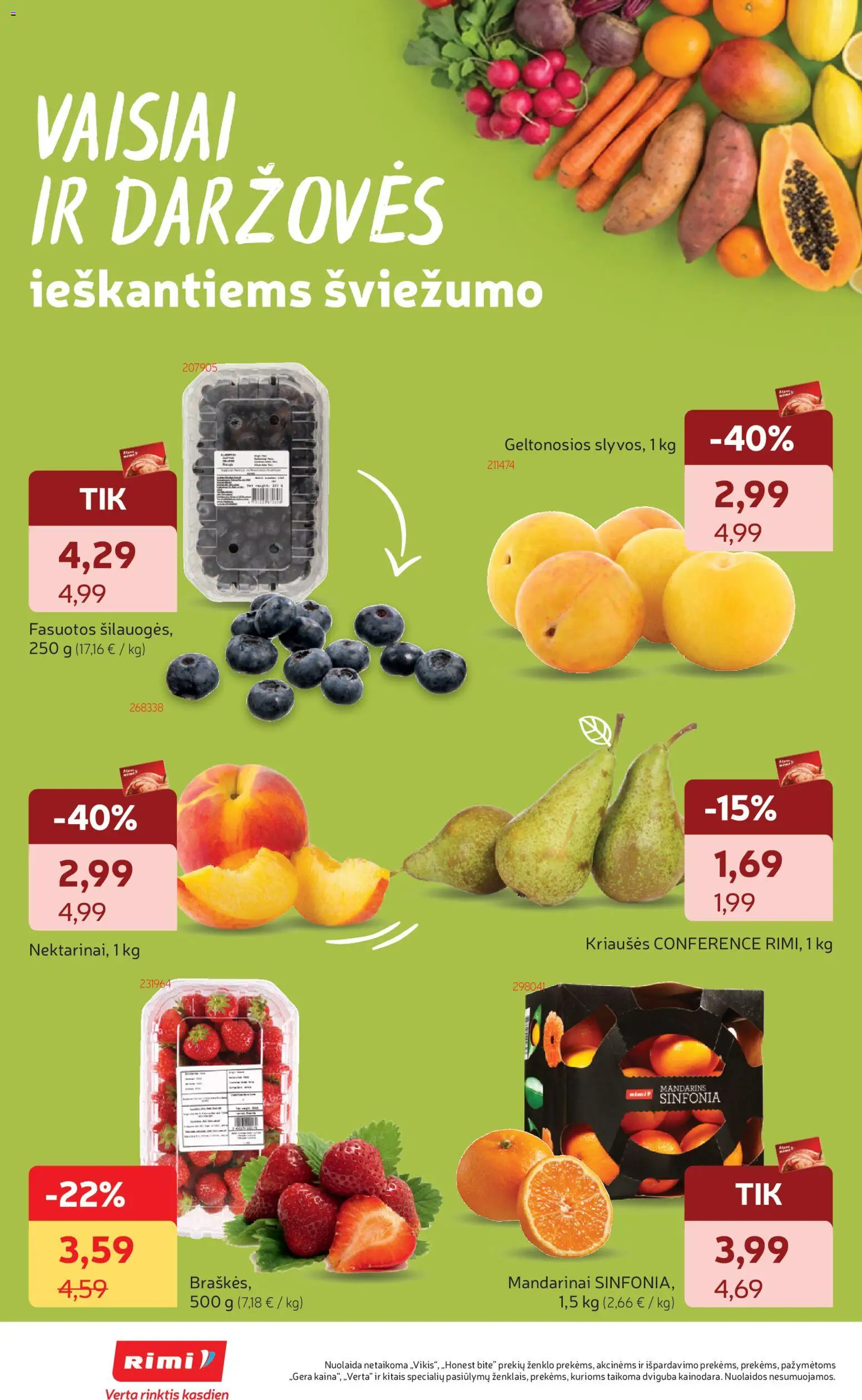 Rimi akcijos nuo 24.03.2026 | Puslapis: 6 | Prekių: Mandarinai