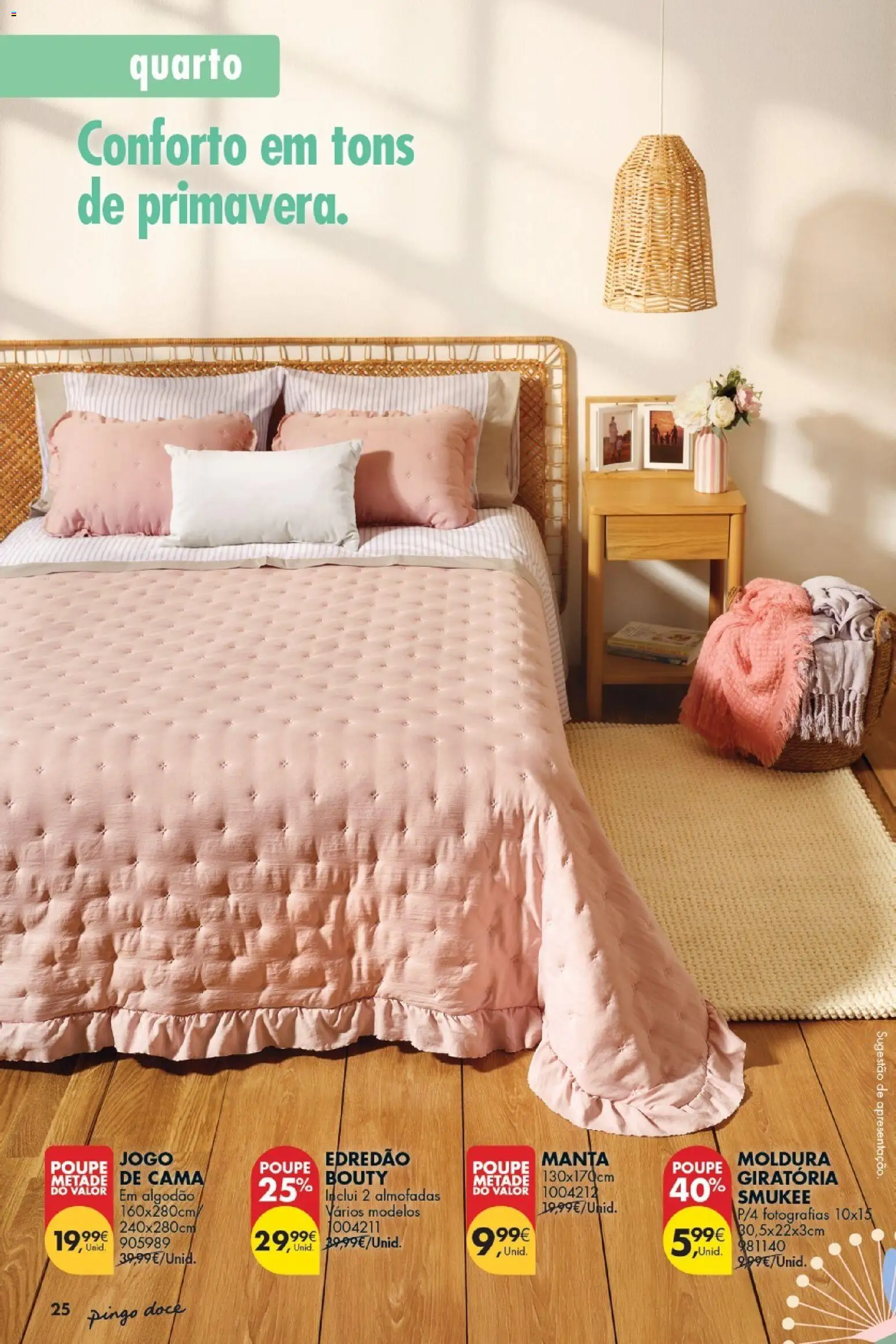 Pingo Doce - Bazar Primavera │ válido de 07.04.2026 | Página: 26 | Produtos: Moldura, Algodão, Jogo de cama, Cama