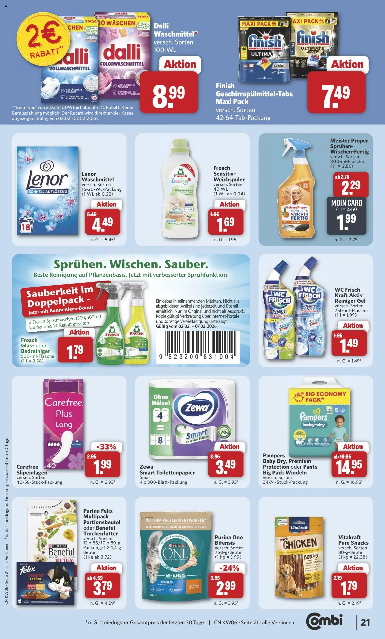 Combi Prospekt 	 – gültig ab 02.02.2026 | Seite: 23 | Produkte: Pampers, Zewa, Finish, Weichspüler