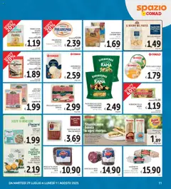 Volantino Spazio Conad del 29.07.2025 | Pagina: 11 | Prodotti: Mandorle, Falafel, Mortadella, Grana Padano