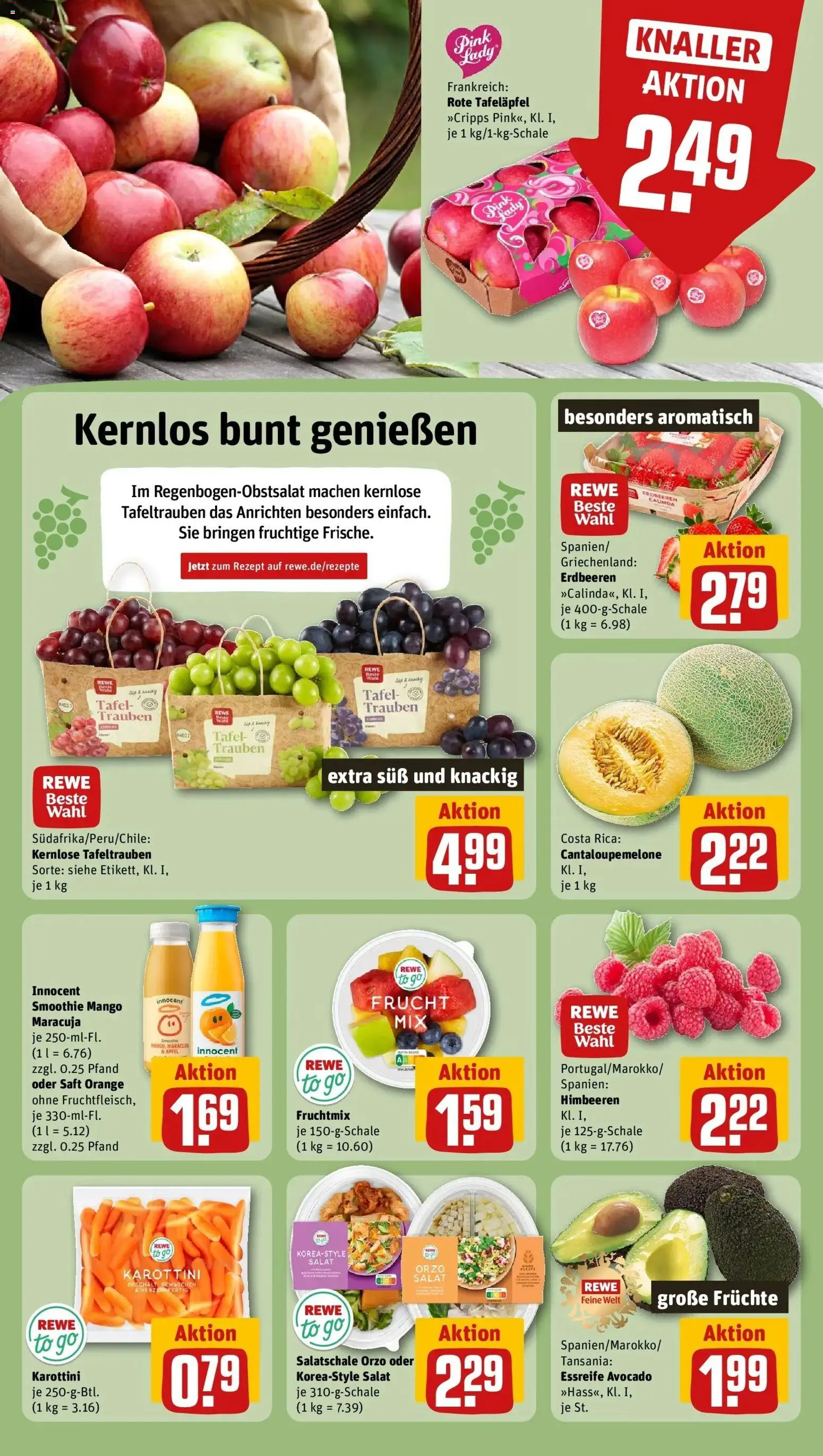 Rewe Prospekt Speyer	 – gültig ab 12.04.2026 | Seite: 4 | Produkte: Trauben, Mango, Saft, Erdbeeren