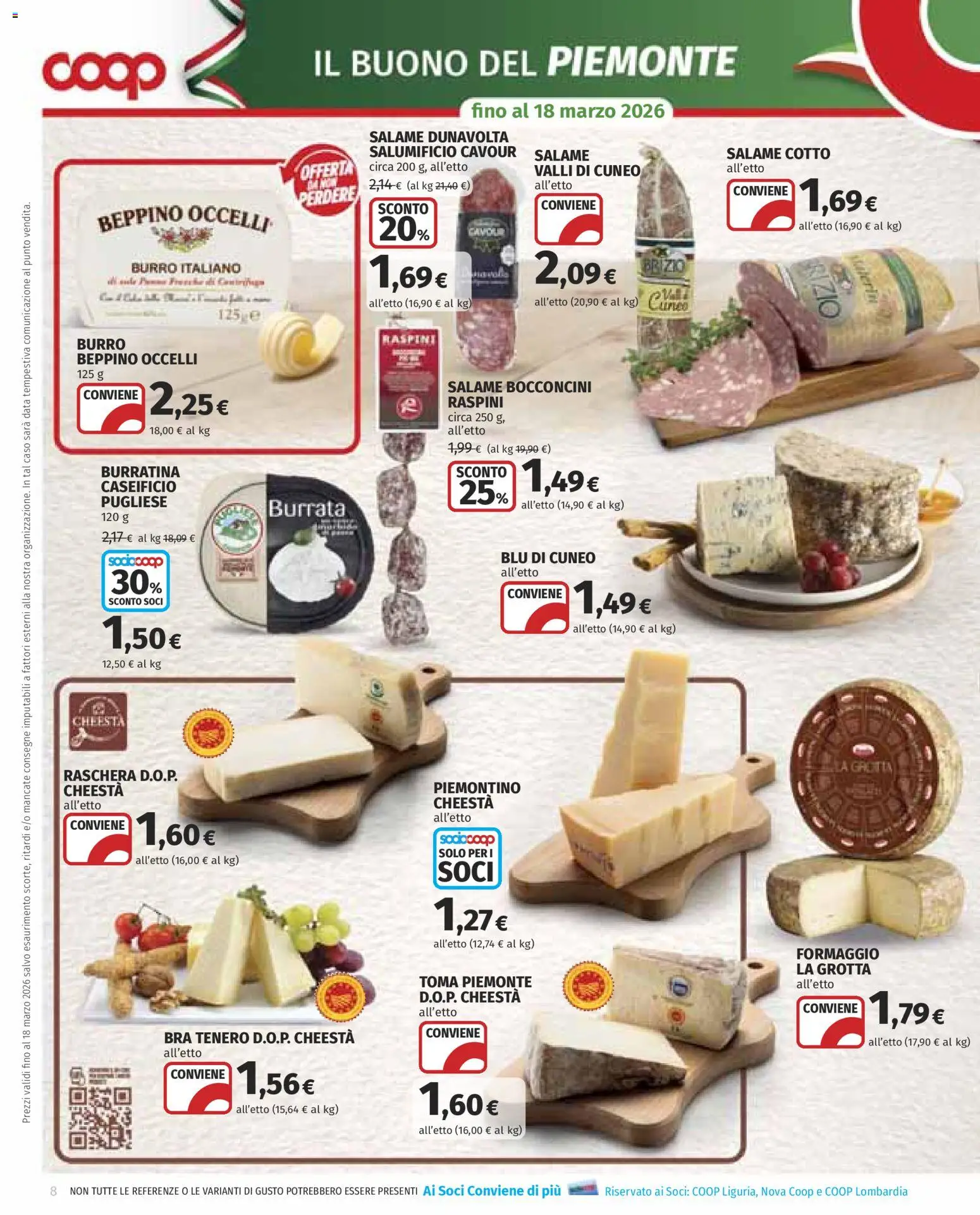 Volantino COOP del 05.03.2026 | Pagina: 8 | Prodotti: Salame, Burro, Data, Burrata