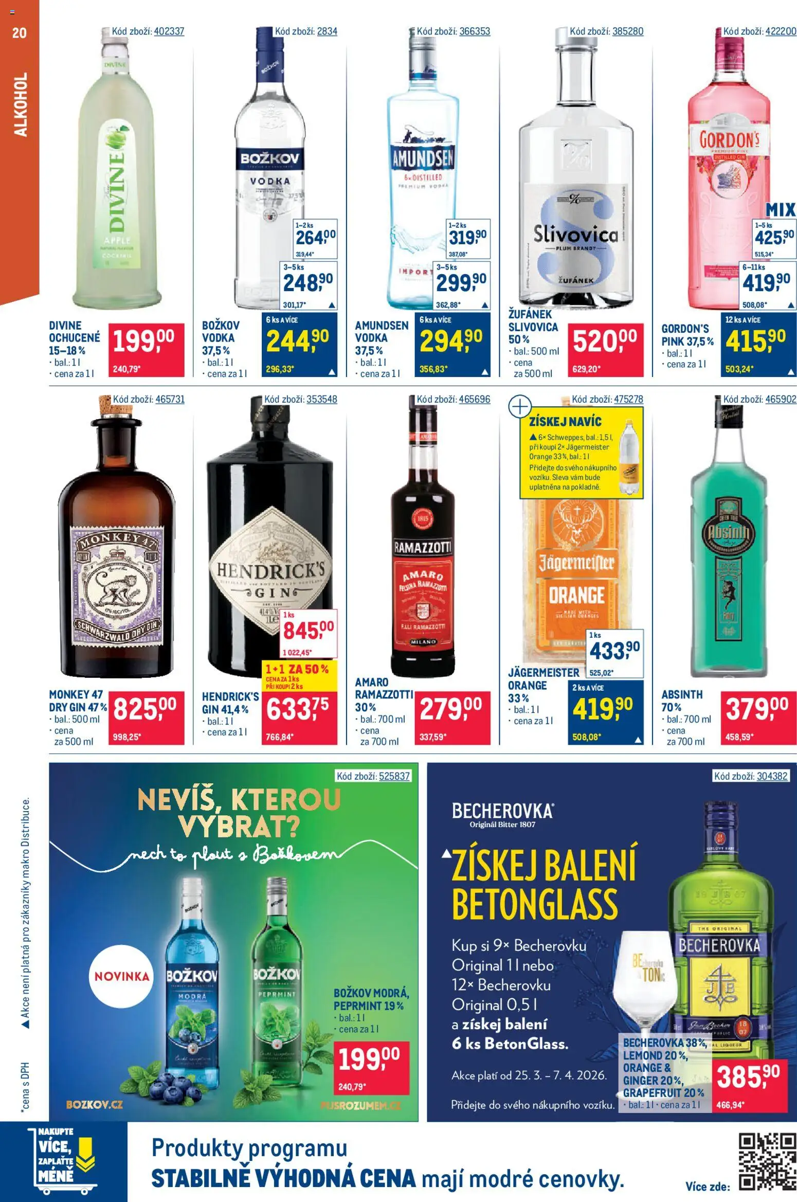 Makro leták - Gastronomie od 25.03.2026 | Strana: 20 | Produkty: Gin, Becherovka, Dry gin, Absinth