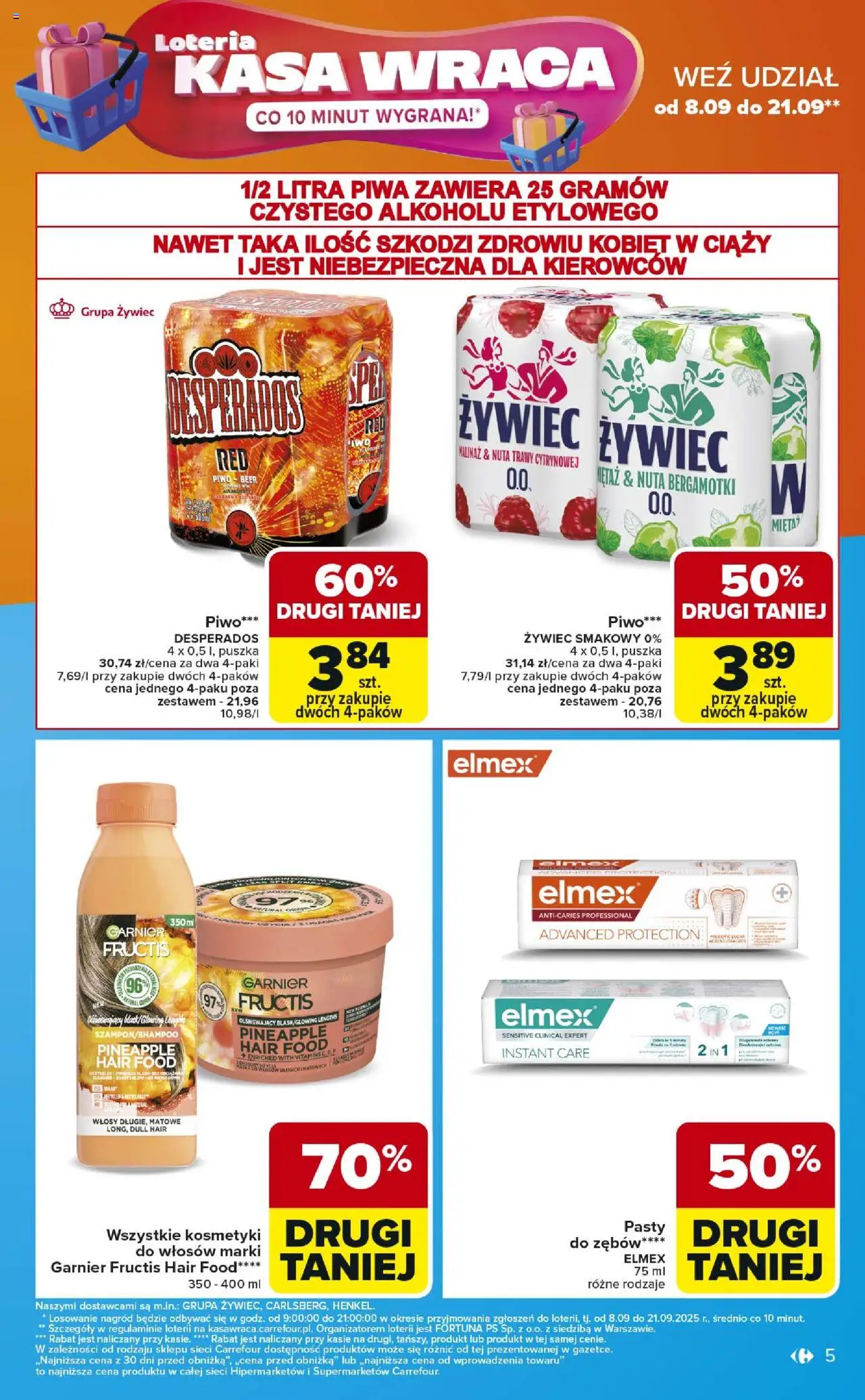 Carrefour Gazetka - Weekend promek już od czwartku od 18.09.2025 | Strona: 5 | Produkty: Trawy, Kosmetyki, Piwo