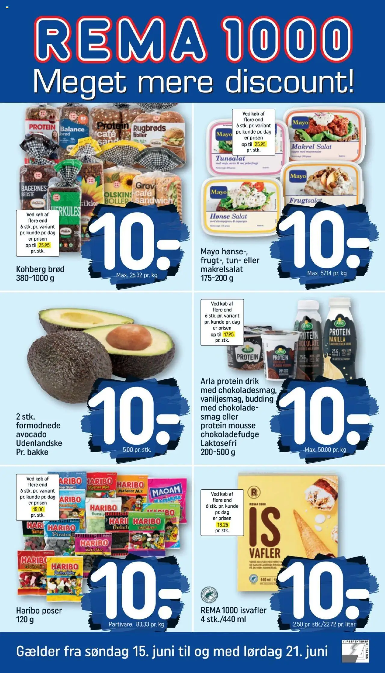 Rema 1000 Tilbudsavis gyldig fra 15.06.2025 | Side: 1 | Produkter: Chokolade, Salat, Makrel, Peberfrugt