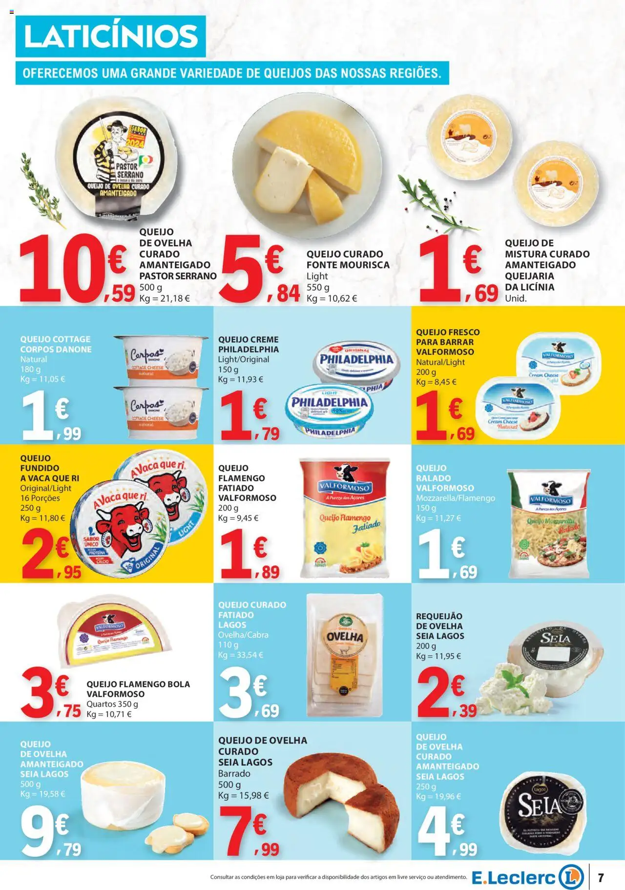 E.Leclerc folheto │ válido de 04.09.2025 | Página: 7 | Produtos: Queijo cottage, Queijo, Requeijão, Proteina