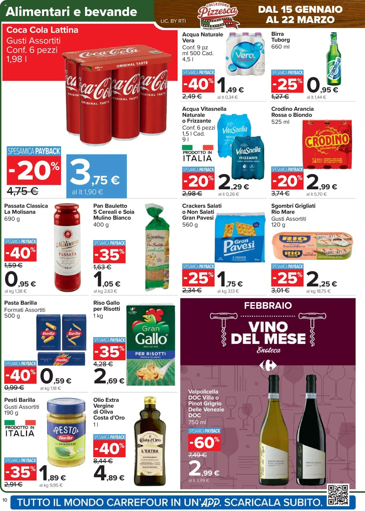 Volantino Carrefour del 17.02.2026 | Pagina: 10 | Prodotti: Acqua, Pesto, Arancia, Enoteca