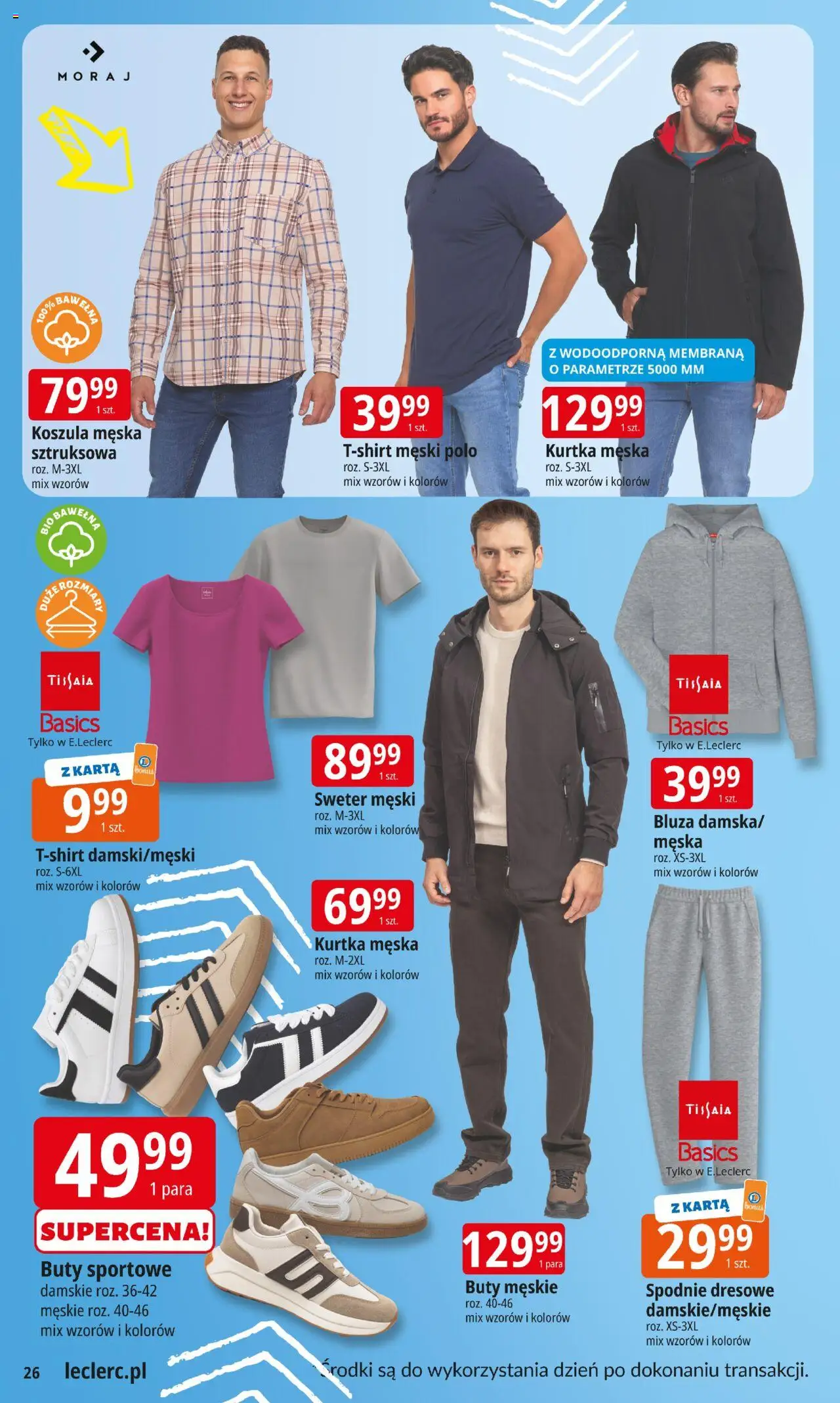 E.Leclerc Gazetka - Warszawa Ursynów od 12.08.2025 | Strona: 26 | Produkty: Buty sportowe, Karta, Kurtka, Spodnie