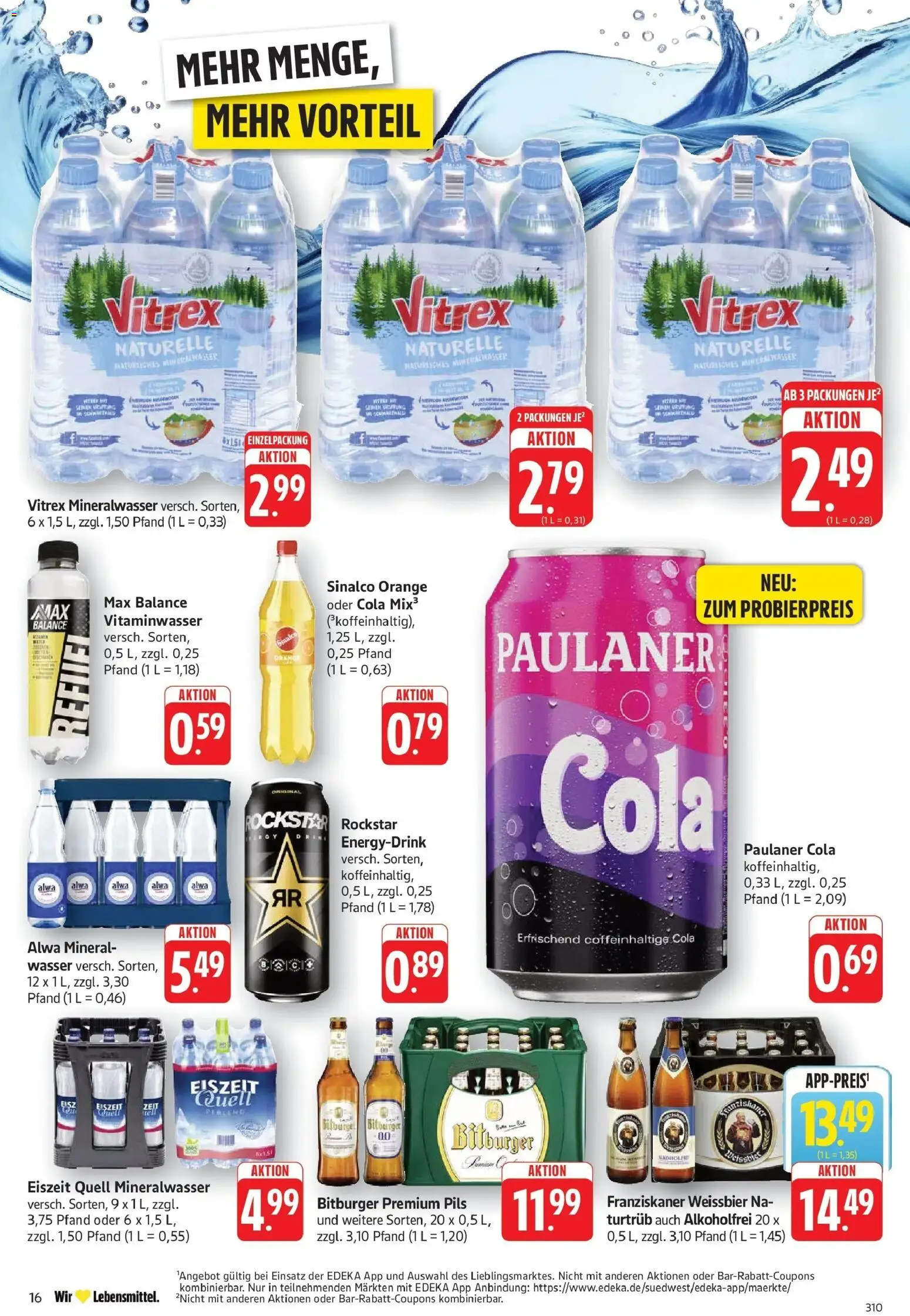 Edeka prospekt Göppingen	 – gültig ab 09.03.2026 | Seite: 16 | Produkte: Weißbier, Pils, Mineralwasser, Paulaner