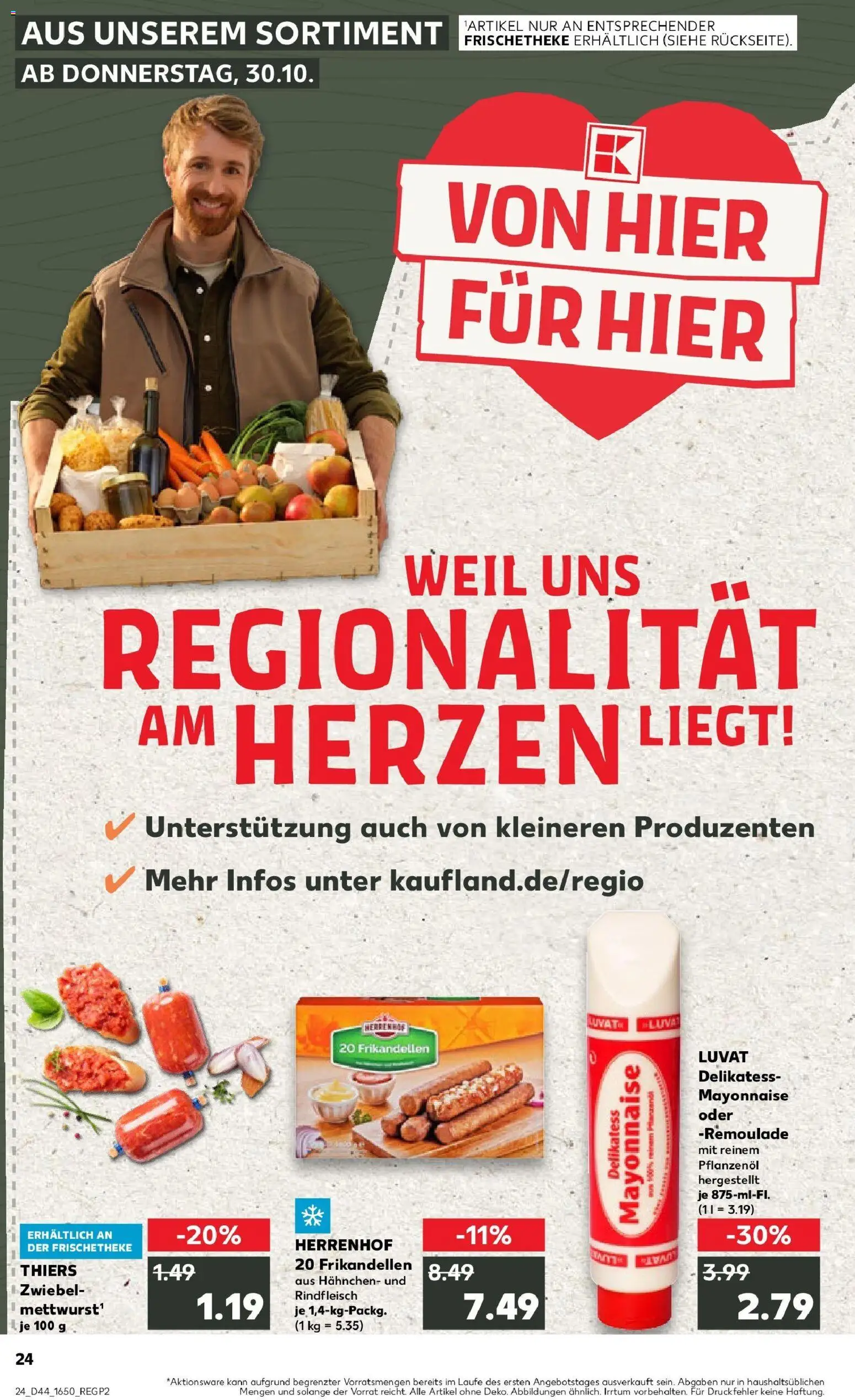 Kaufland prospekt Herten	 – gültig ab 30.10.2025 | Seite: 24 | Produkte: Hahnchen, Mayonnaise, Rindfleisch