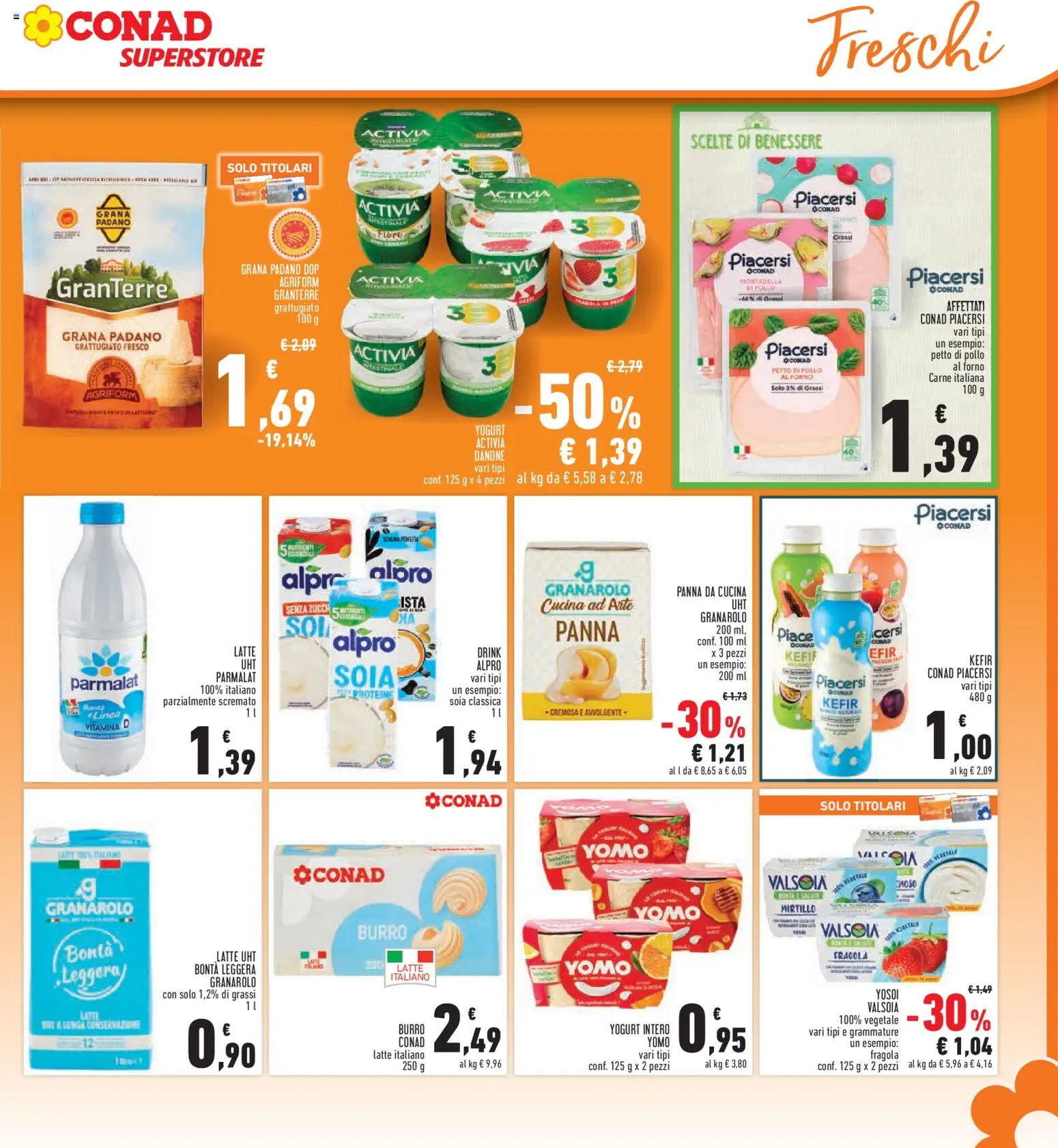 Volantino Conad del 04.12.2025 | Pagina: 17 | Prodotti: Pollo, Latte, Mortadella, Grana Padano