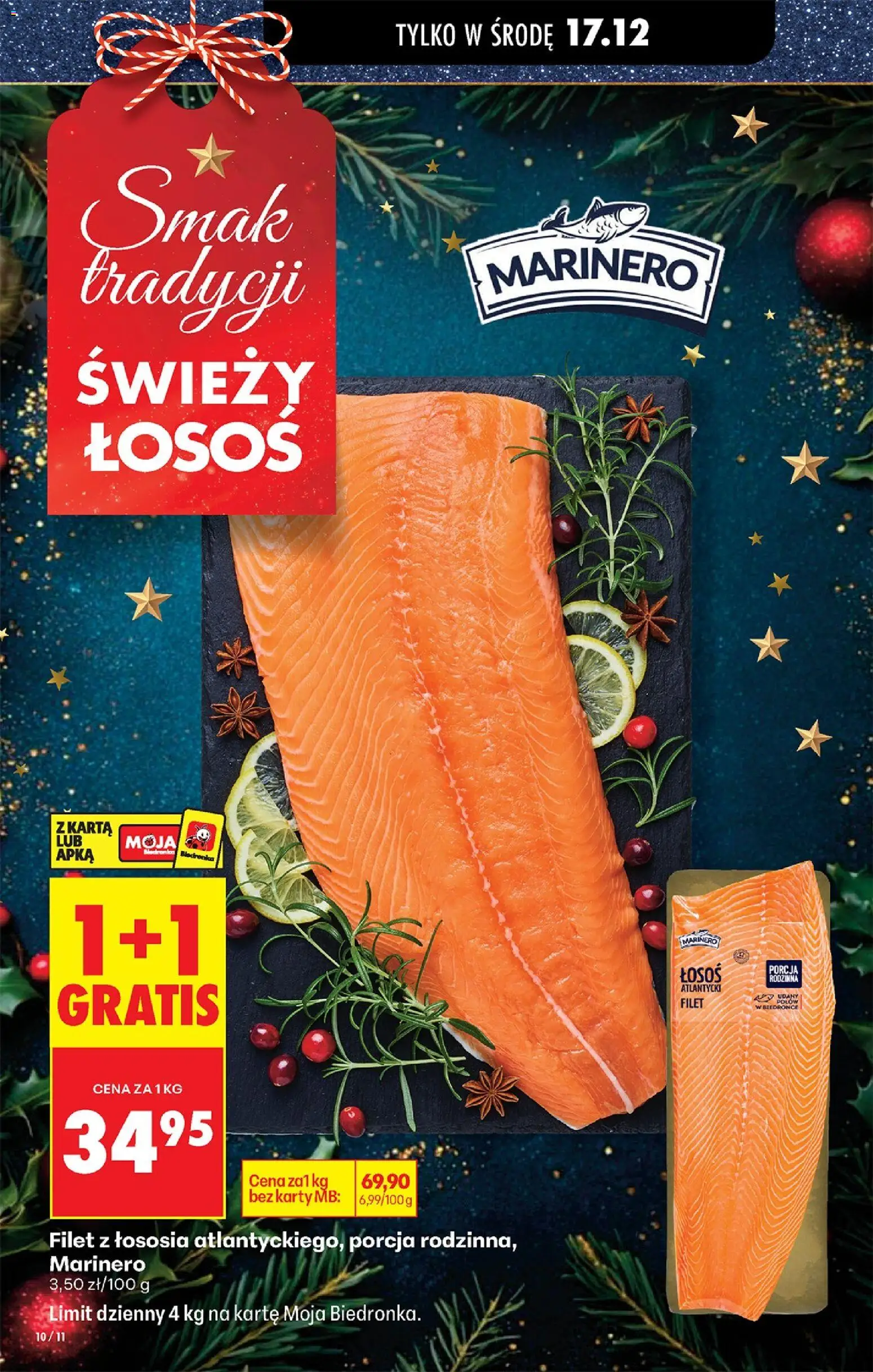 Biedronka gazetka - Oferta w tym tygodniu od 17.12.2025 | Strona: 16 | Produkty: Karta, Łosoś atlantycki, Łosoś, Filet z łososia